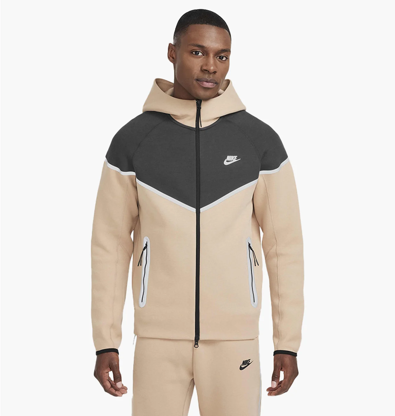 Толстовка чоловіча Nike Tech Fleece Reflective Beige HQ3746-200