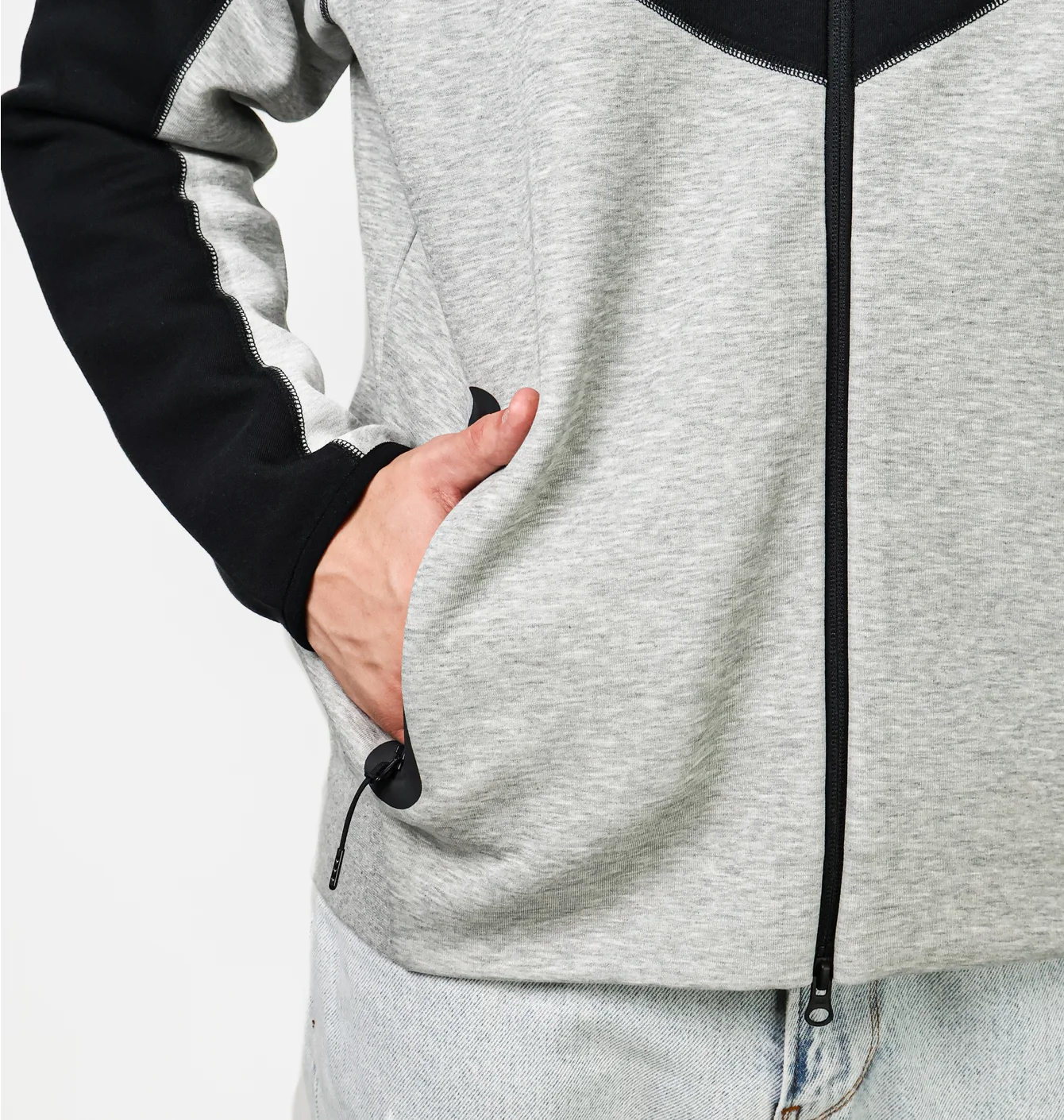 Толстовка чоловіча Nike Sportswear Tech Fleece Windrunner Full-Zip Hoodie Black/White FB7921-064