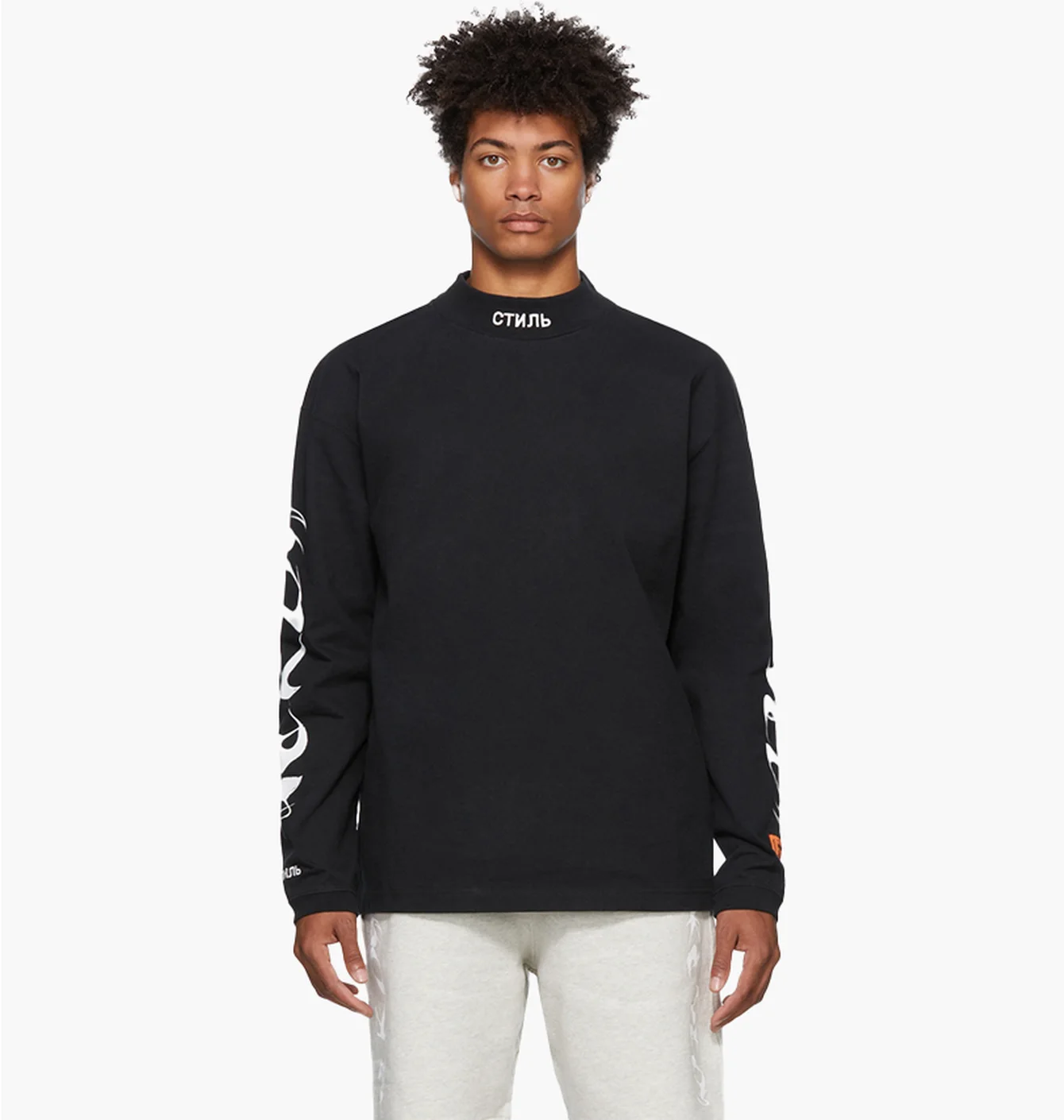 Лонгслів чоловічий Heron Preston Brush Longsleeve Black HMAB017F21JER0011001