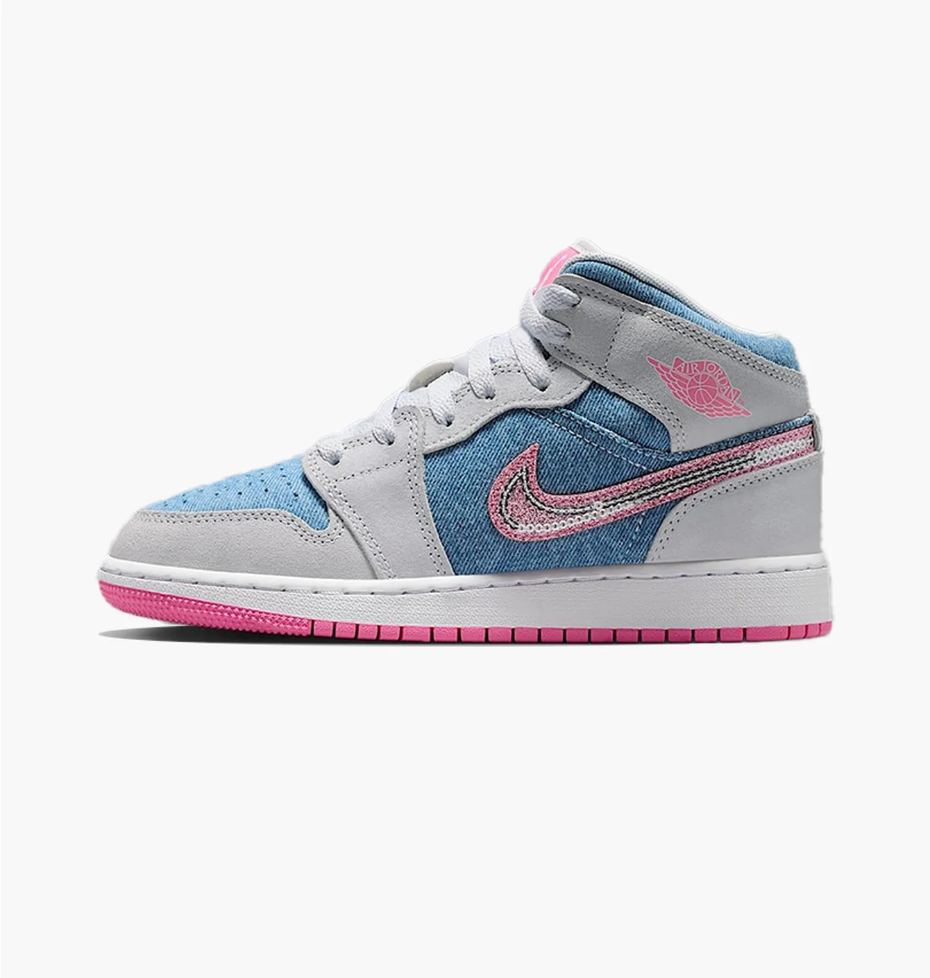 Кросівки дитячі Air Jordan 1 Mid Se (Gs) Grey/Blue HQ1999-400