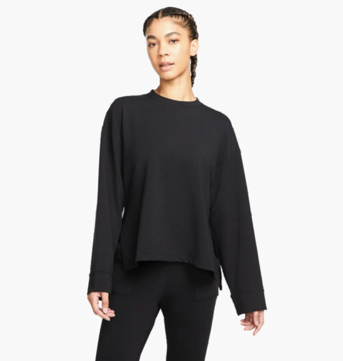 Лонгслів жіночий Nike Df Flc Crew Black Dm7030-010