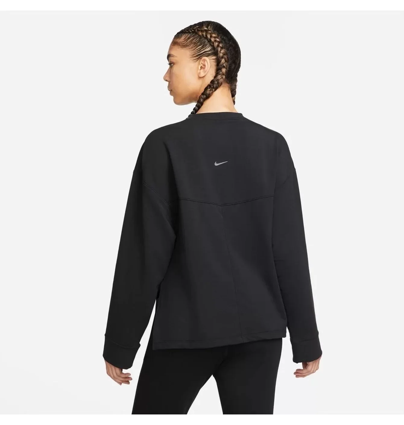 Лонгслів жіночий Nike Df Flc Crew Black Dm7030-010