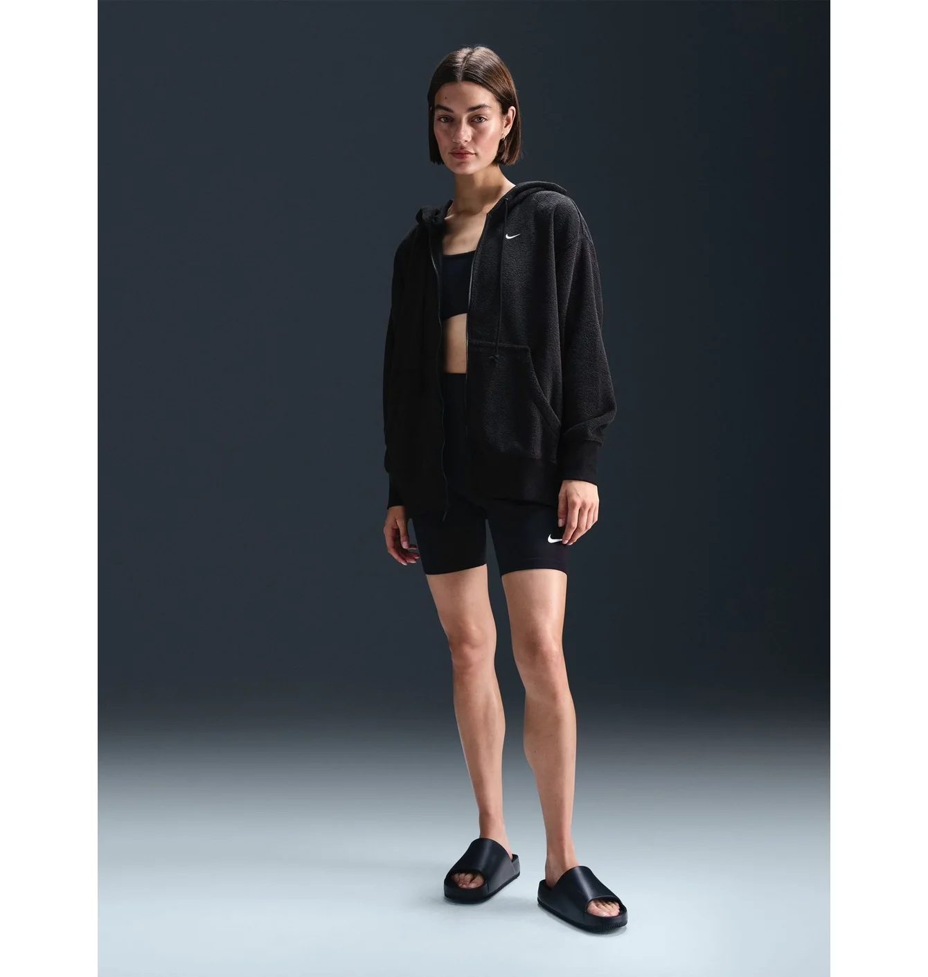 Толстовка жіноча Nike W Nsw Phnx Plsh Fz Hdy Black FZ1267-010