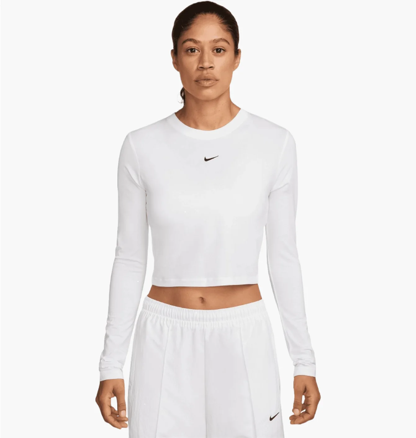 Лонгслів жіночий Nike Nsw Nk Chll Knt Ls Crp White HF5322-102