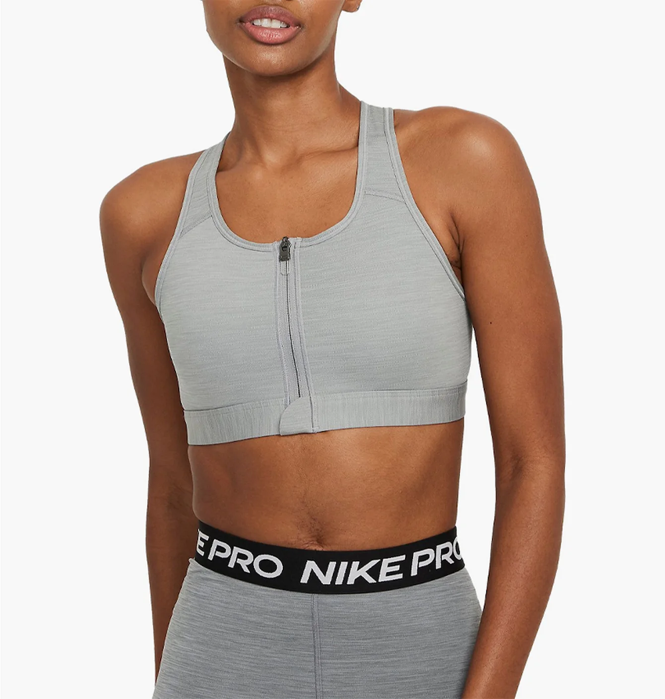 Топ жіночий Nike W Nk Df Swsh Zip Front Bra Grey DD1205-073