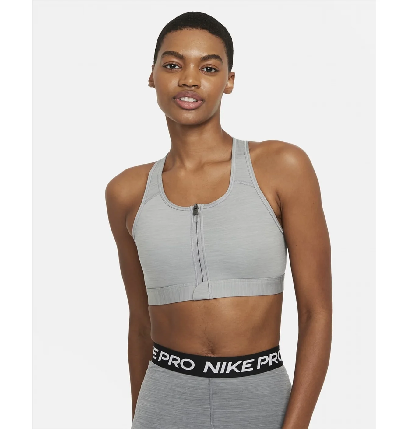 Топ жіночий Nike W Nk Df Swsh Zip Front Bra Grey DD1205-073