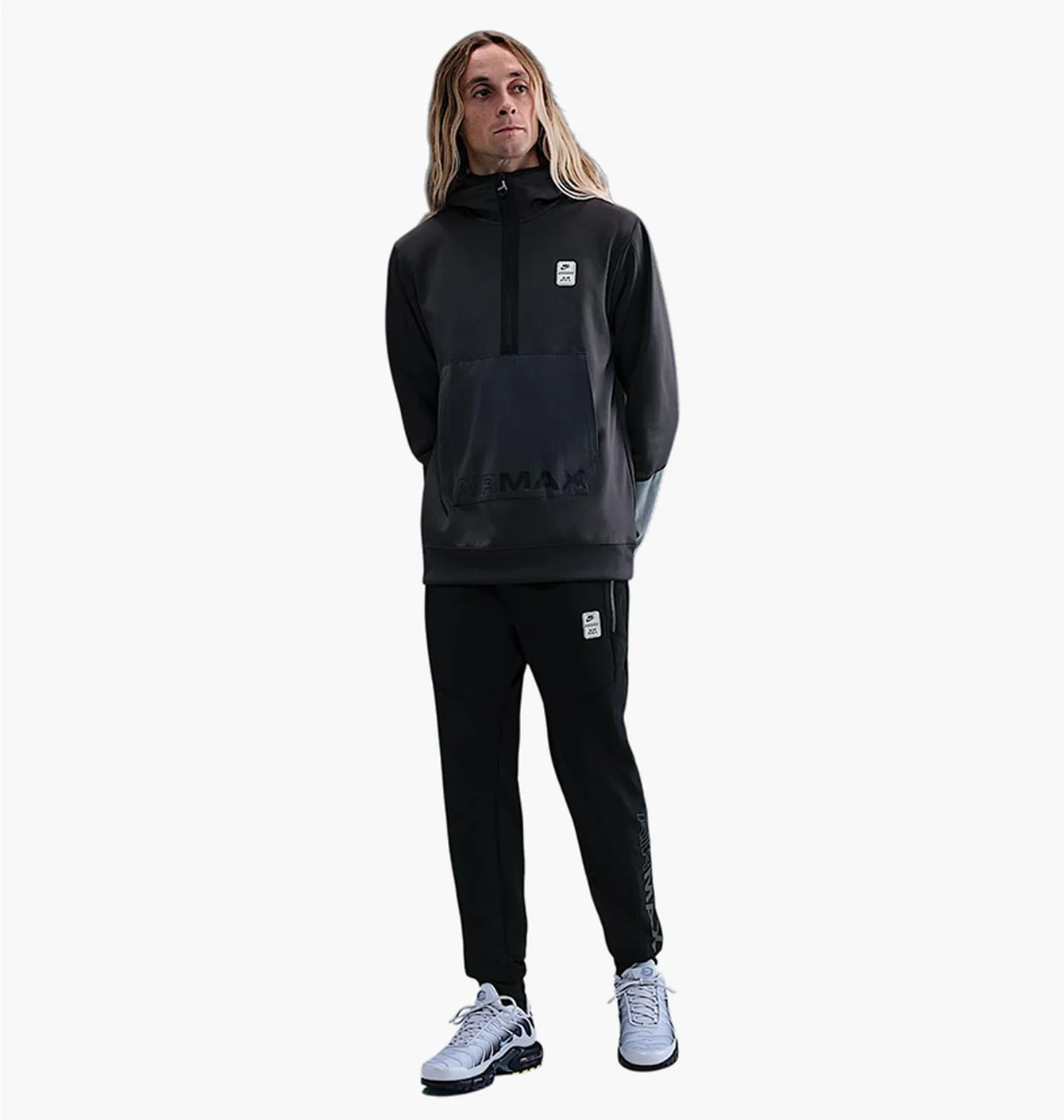 Кофта чоловіча Nike Sportswear Air Max MenS Poly-Knit 1/2-Zip Fleece Hoodie Black IF0396-060