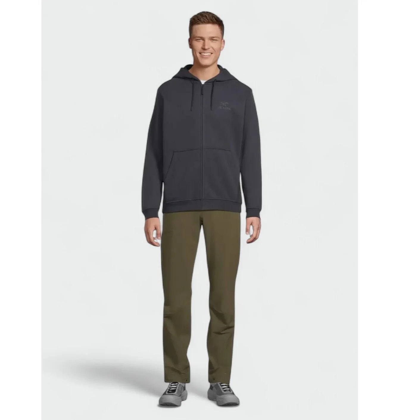 Толстовка чоловіча Arc'teryx Emblem Fleece Full-Zip Hoody Sapphire Grey X00000992901
