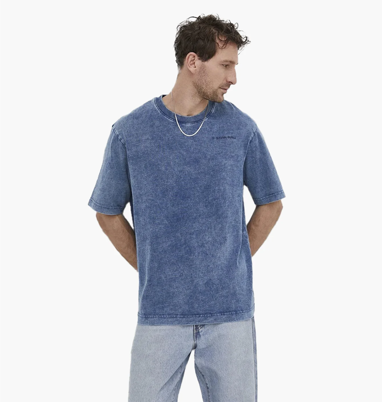 Футболка чоловіча G-Star Indigo Boxy Ts Faded Blue D24436-D588