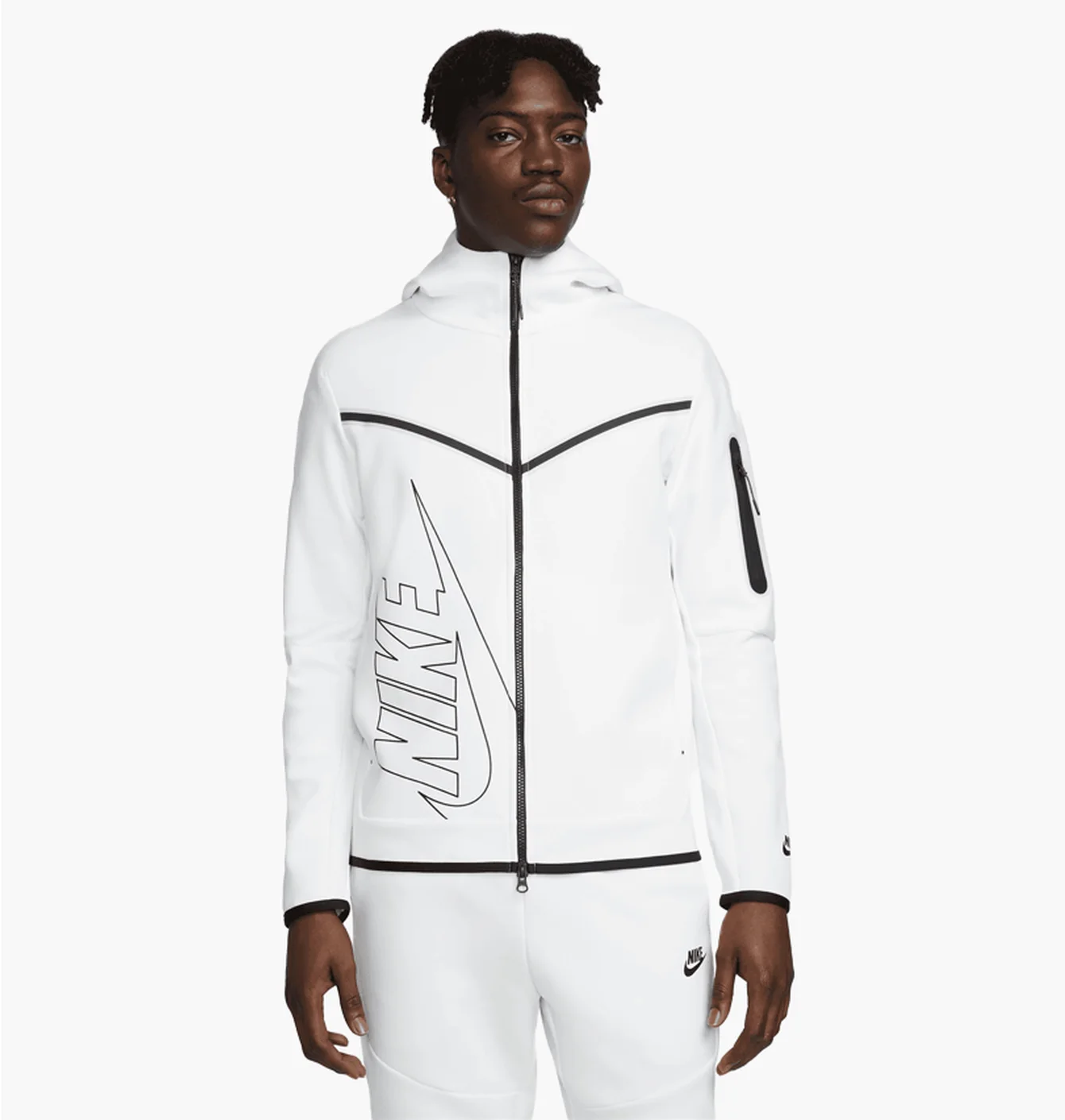 Толстовка чоловіча Nike M Nsw Tch Flc Hoodie Fz Wr Gr White FJ5334-121