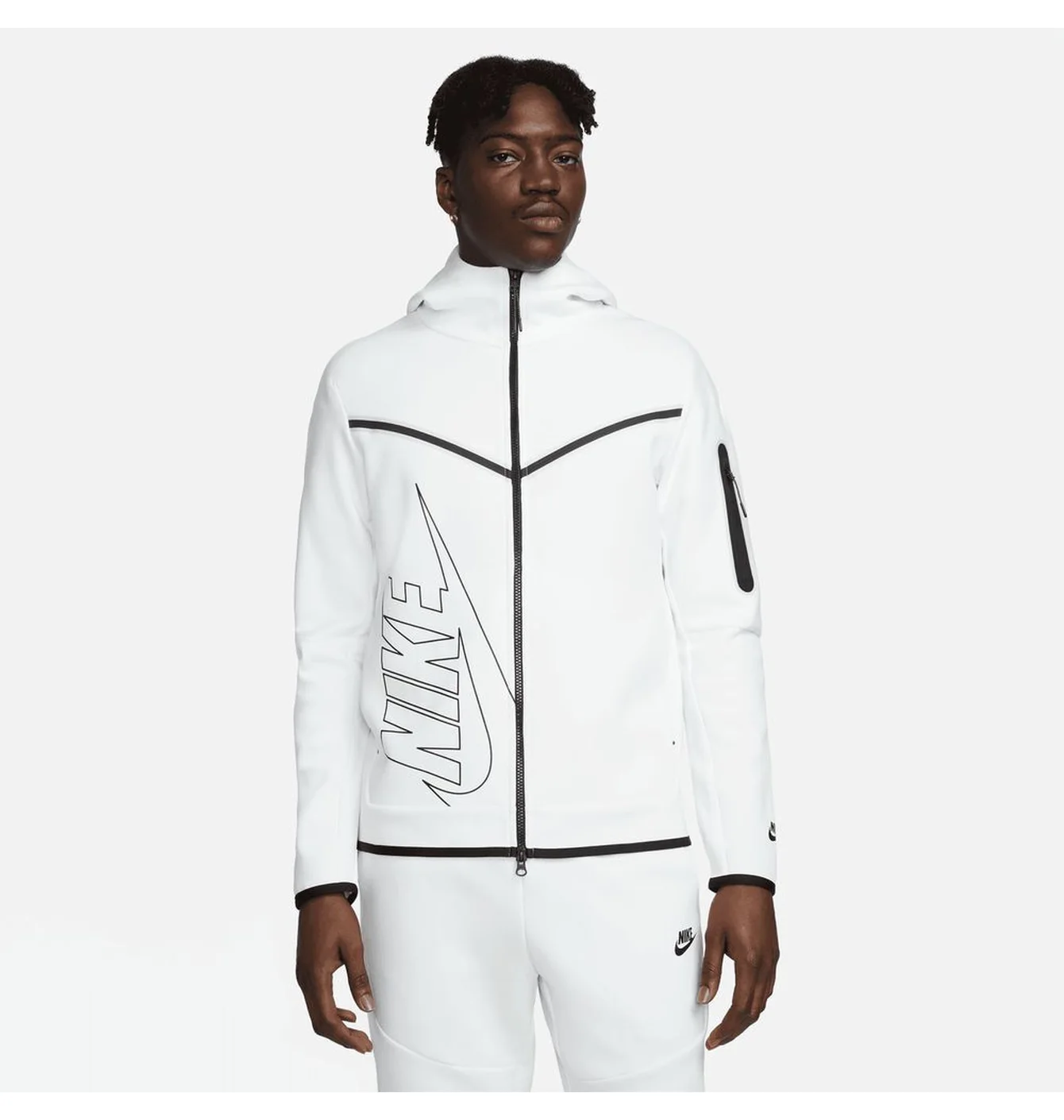 Толстовка чоловіча Nike M Nsw Tch Flc Hoodie Fz Wr Gr White FJ5334-121