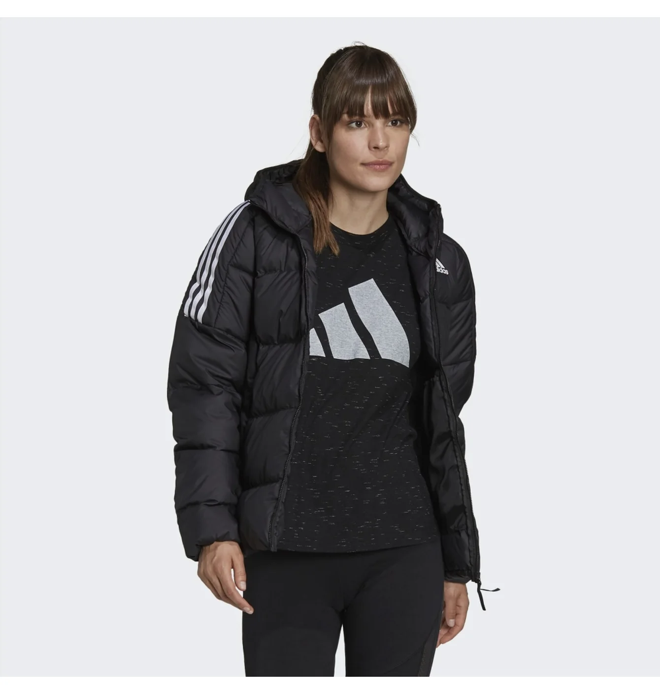 Куртка жіноча Adidas Essentials Midweight Down Hooded Jacket Black Gt9175