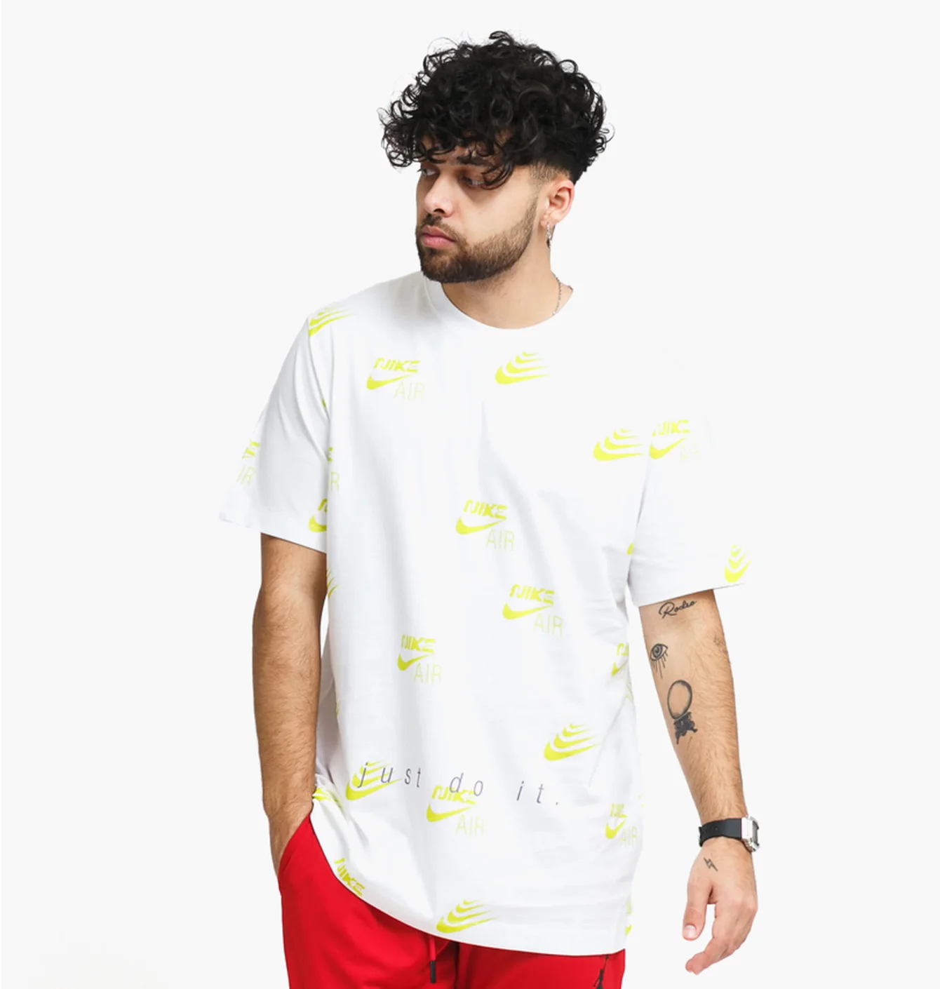 Футболка чоловіча Nike Sportswear Tee Multibrand All Over Print White Dd1369-100