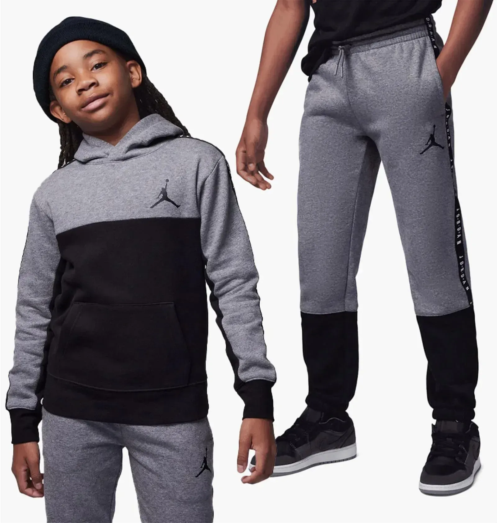 Спортивний костюм дитячий Jordan Grade School Sideline Fleece Grey/Black (95C843-GEH__95C842-GEH)