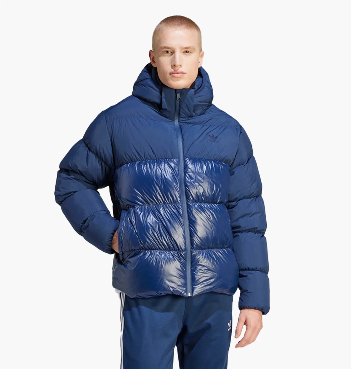 Пуховик чоловічий Adidas Adicolor Down Regen Hooded Puffer Jacket Blue IL2570