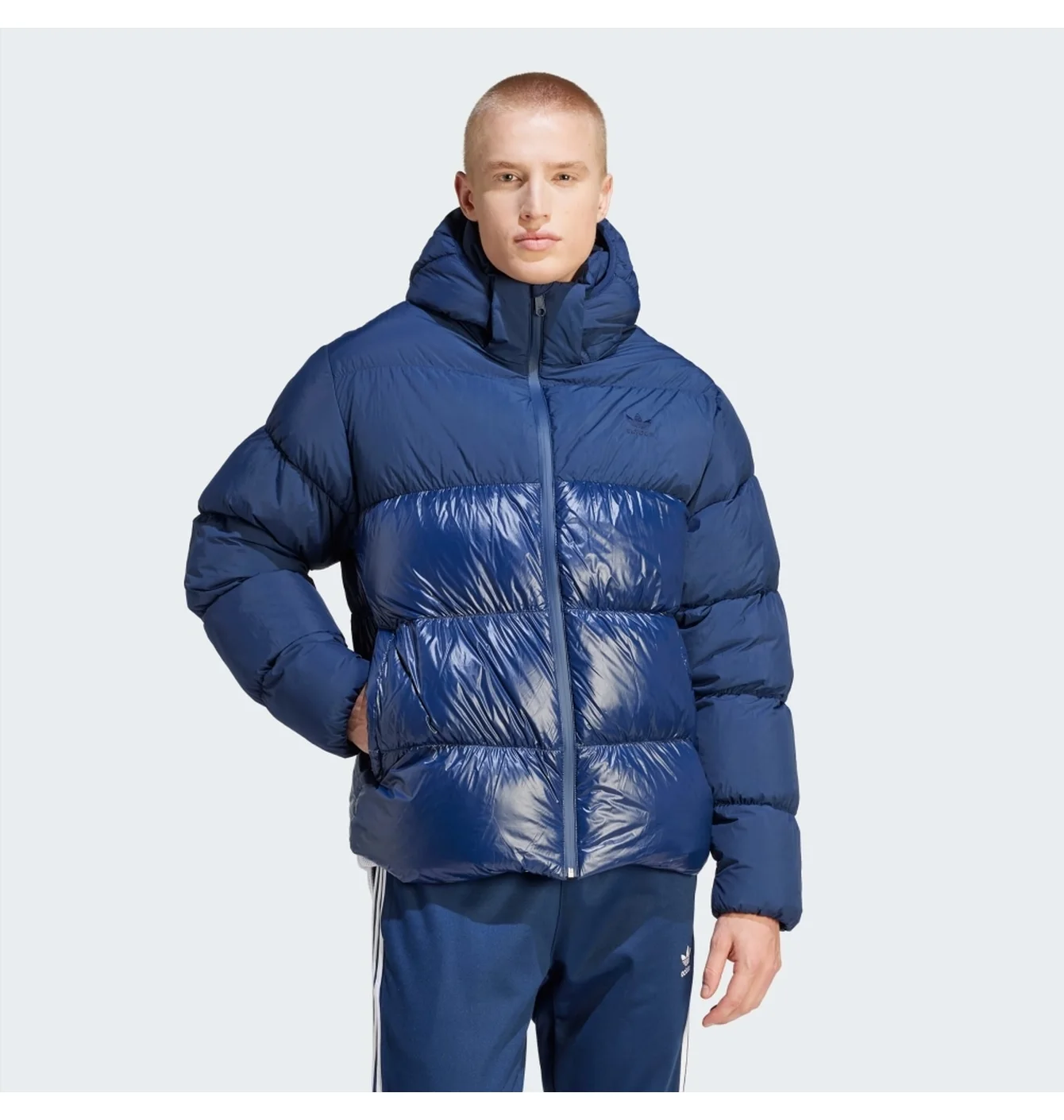 Пуховик чоловічий Adidas Adicolor Down Regen Hooded Puffer Jacket Blue IL2570