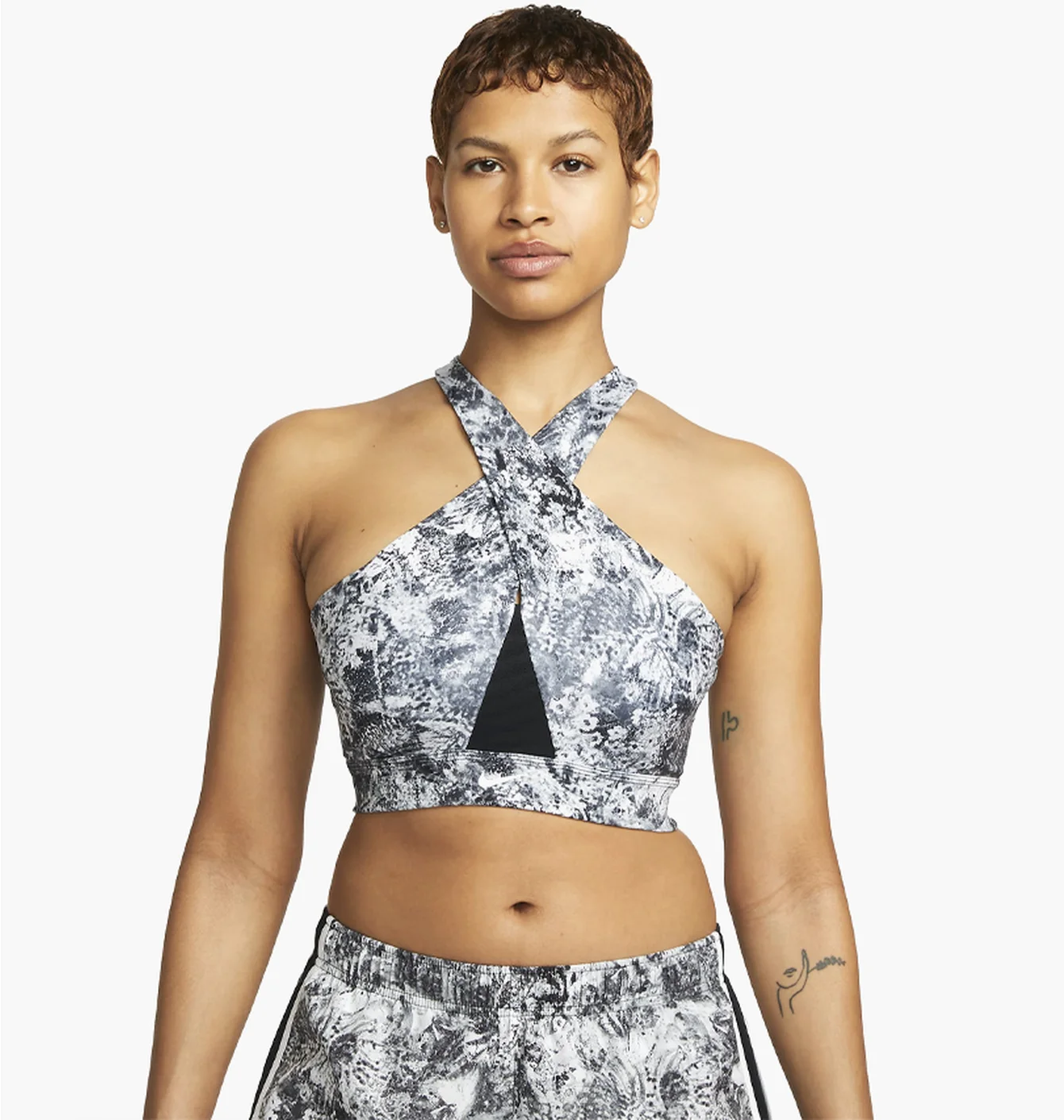 Топ жіночий Nike W Df Swsh Wrap Bra Aop Grey DX1778-010