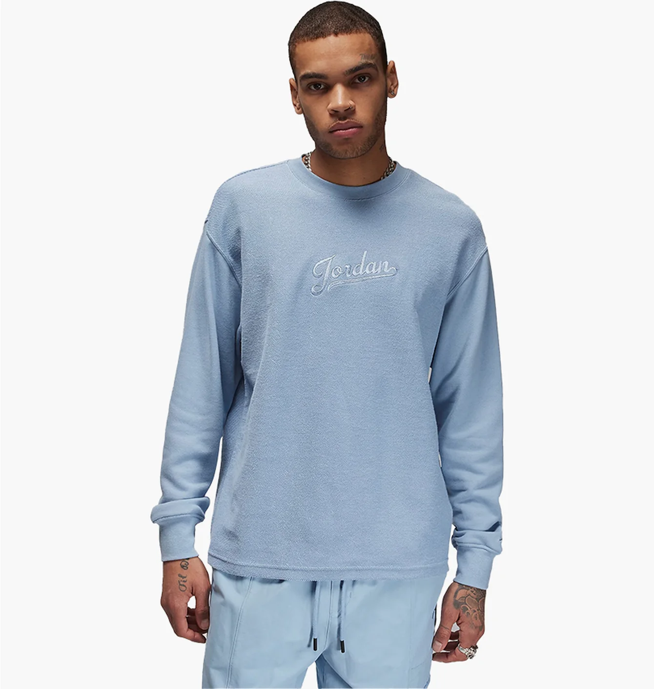 Лонгслів чоловічий Air Jordan Maglia Flight Mvp Light Blue FN4607-436