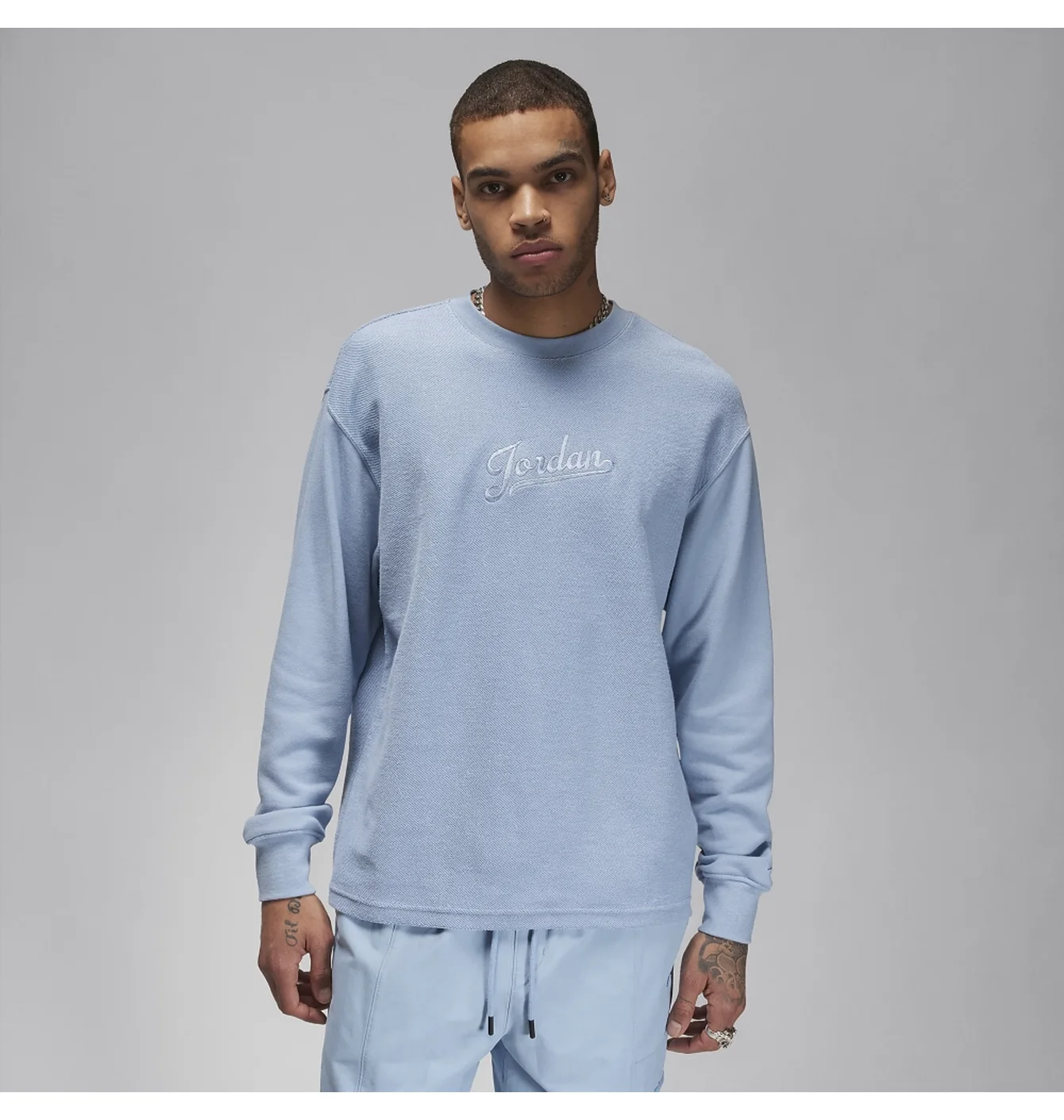 Лонгслів чоловічий Air Jordan Maglia Flight Mvp Light Blue FN4607-436