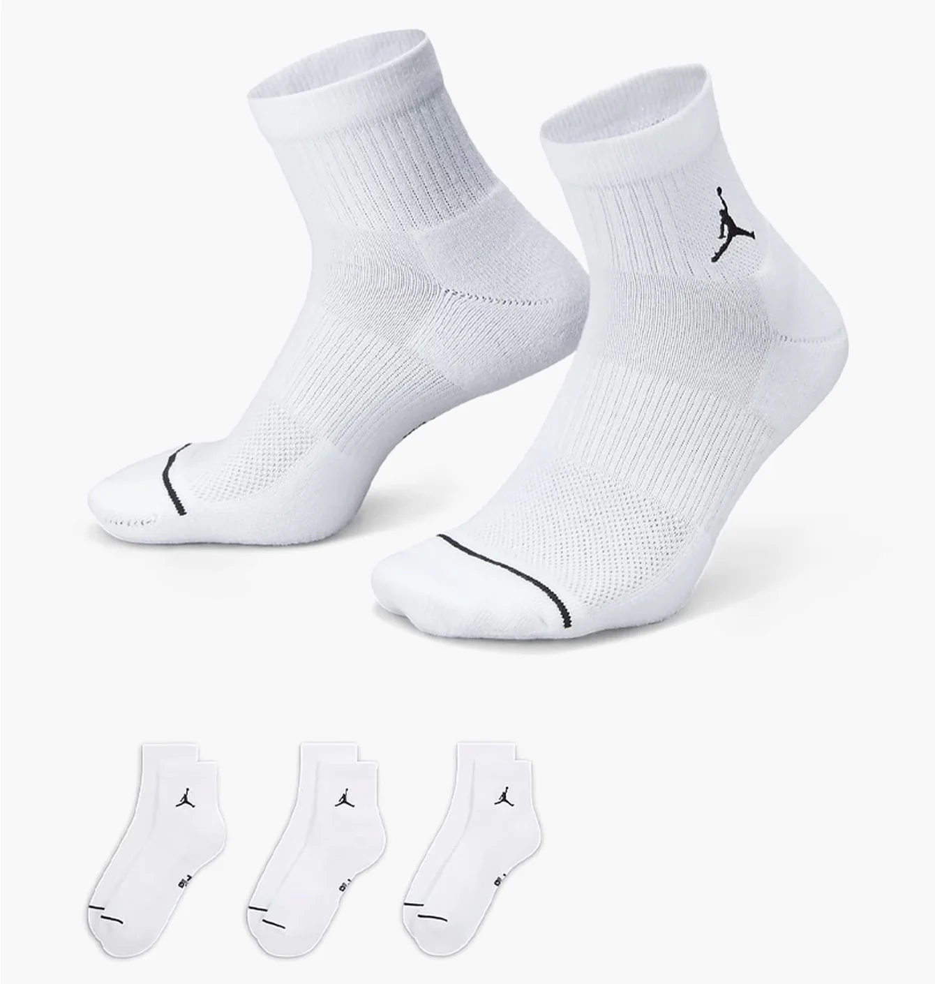 Шкарпетки унісекс Nike Cush Poly Ankle (3 пари) 144 White Dx9655-100