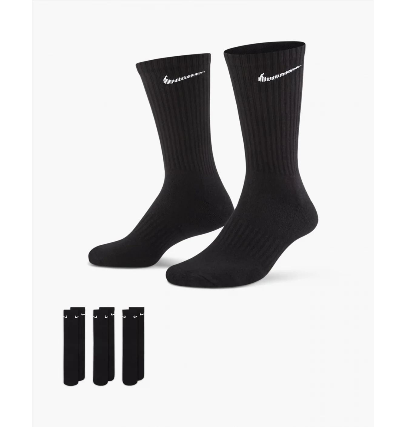 Шкарпетки унісекс Nike U Everyday Cush Crew (3 пари) Black SX7664-010