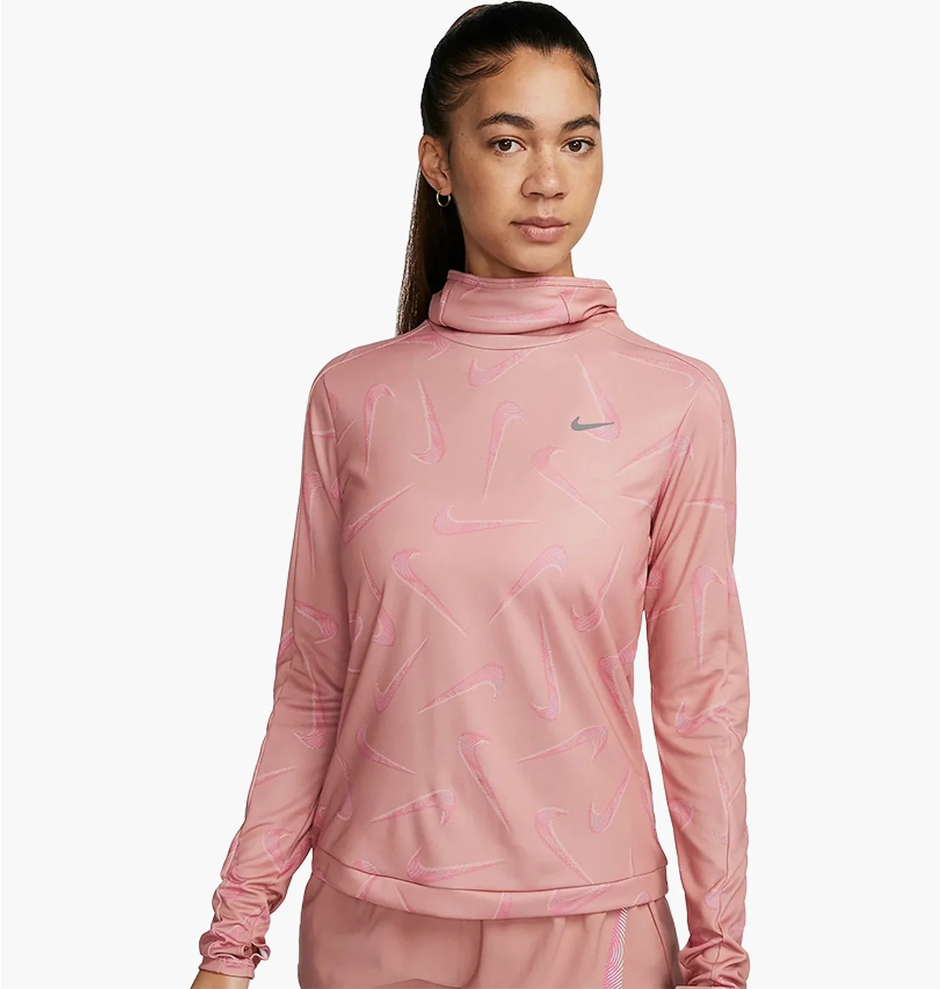 Худі жіноче Nike Dri Fit Swoosh Print Pink FB4952-618