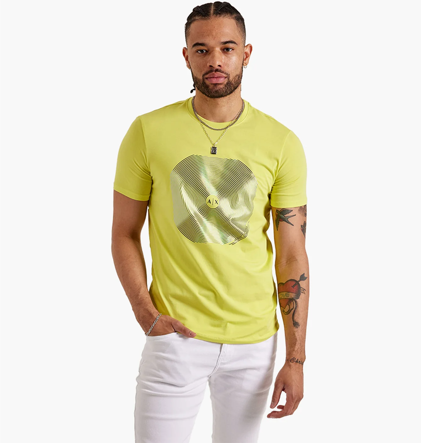 Футболка чоловіча Armani Exchange Disc Graphic Tee Yellow 3DZTJKZJE6Z1694