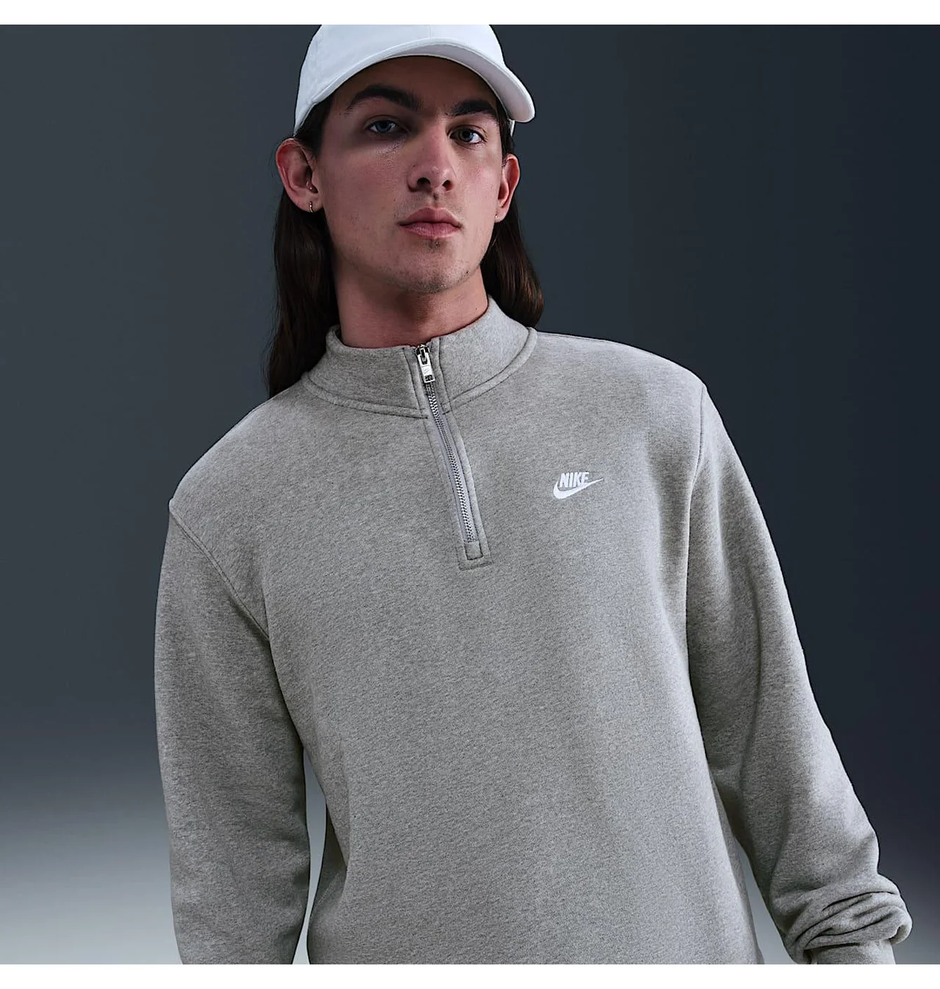 Кофта чоловіча Nike Club 1/2 Zip Fleece Grey FN3864-063