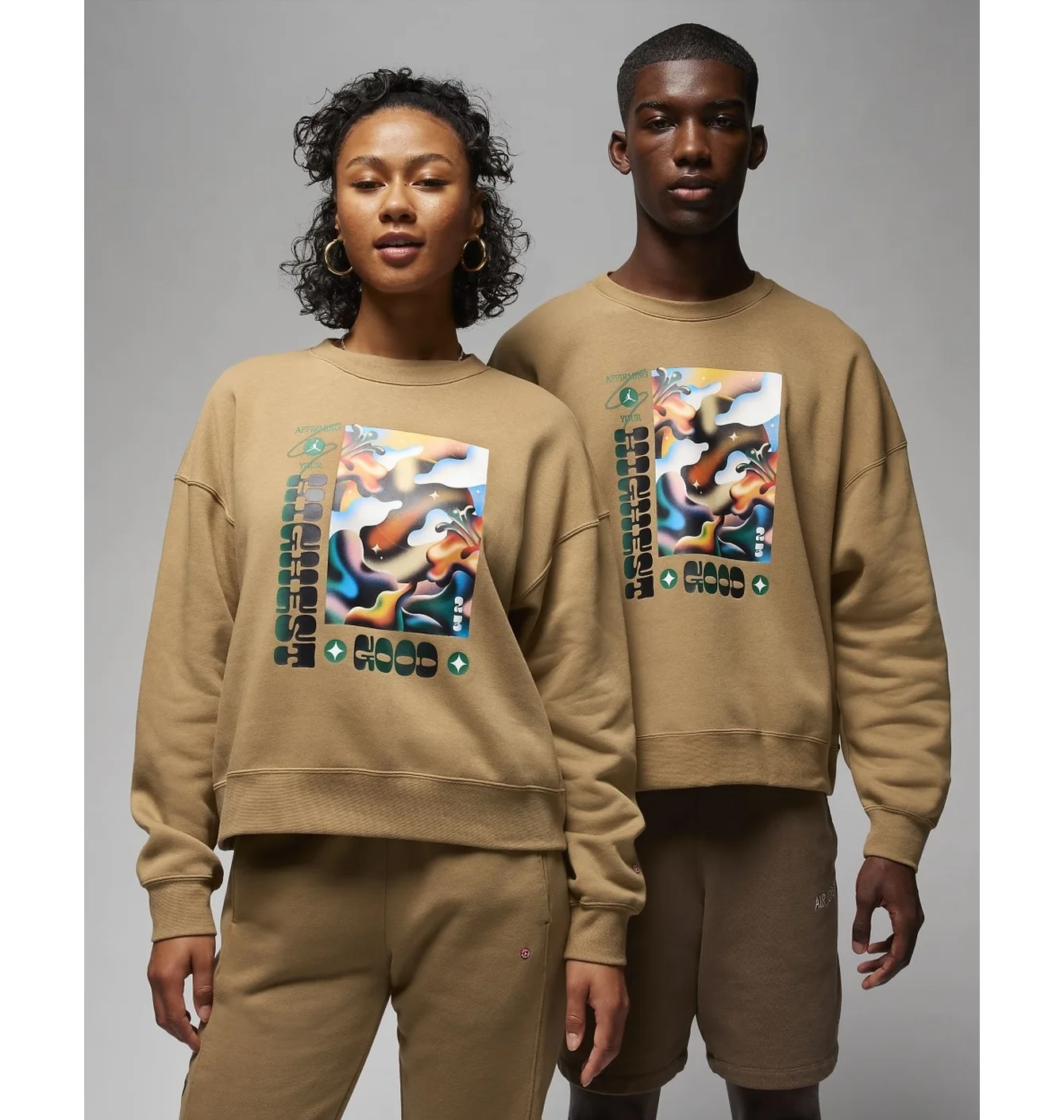 Світшот унісекс Air Jordan Artist Series By Moss Brooklyn Fleece Crew Brown FD7860-258