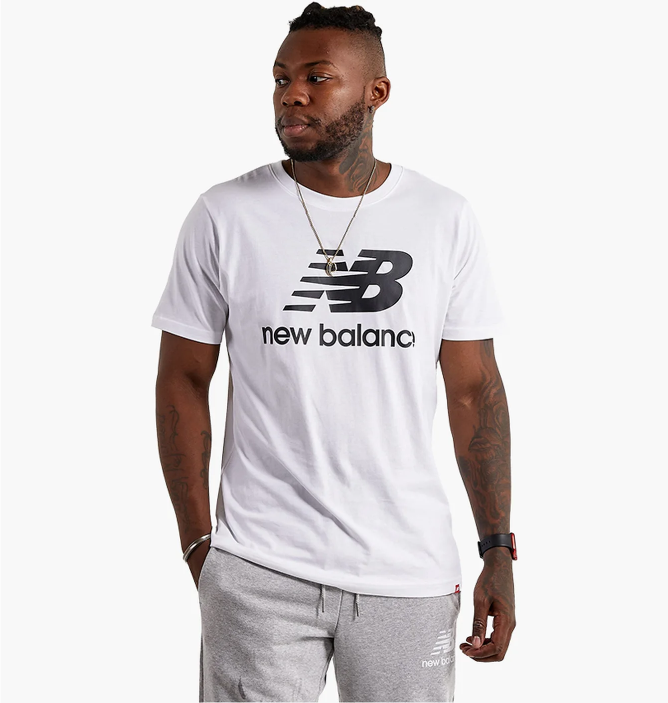 Футболка чоловіча New Balance Essentials Stacked Logo Tee White MT41502WT