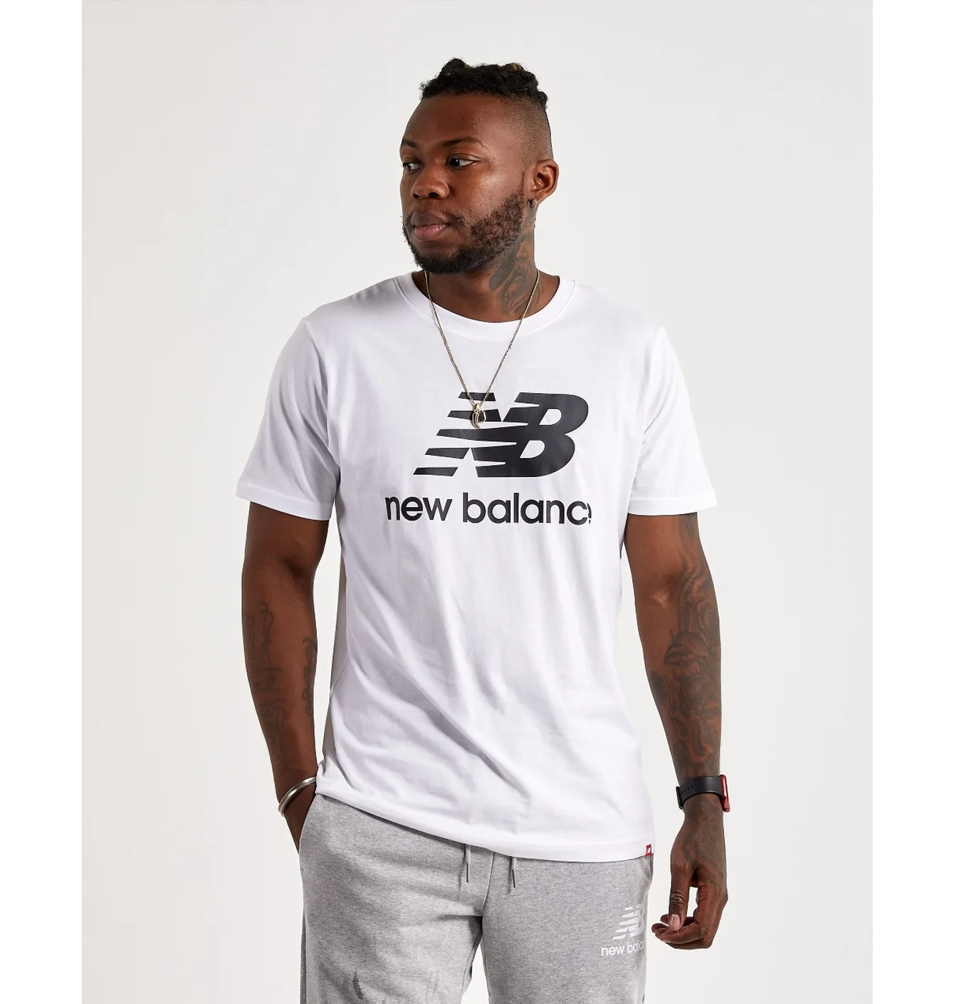Футболка чоловіча New Balance Essentials Stacked Logo Tee White MT41502WT