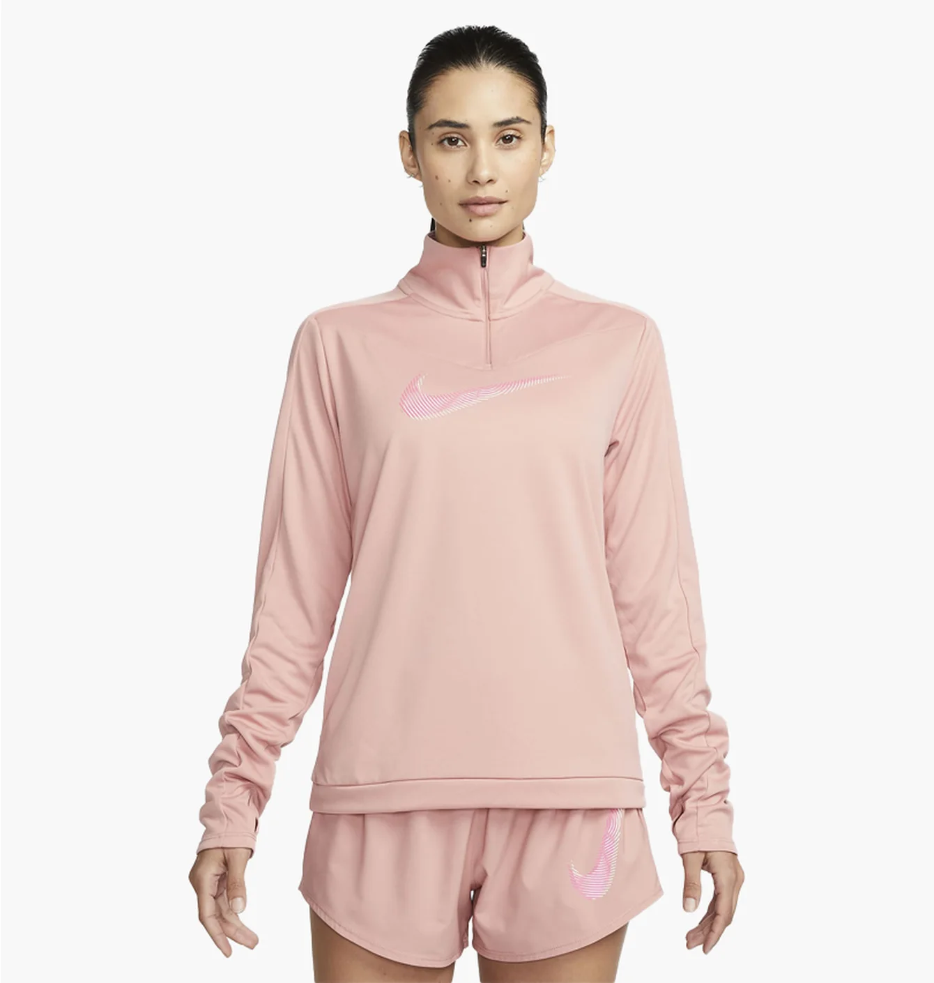 Кофта жіноча Nike 1/4 Dri-Fit Swoosh Peach FB4687-618