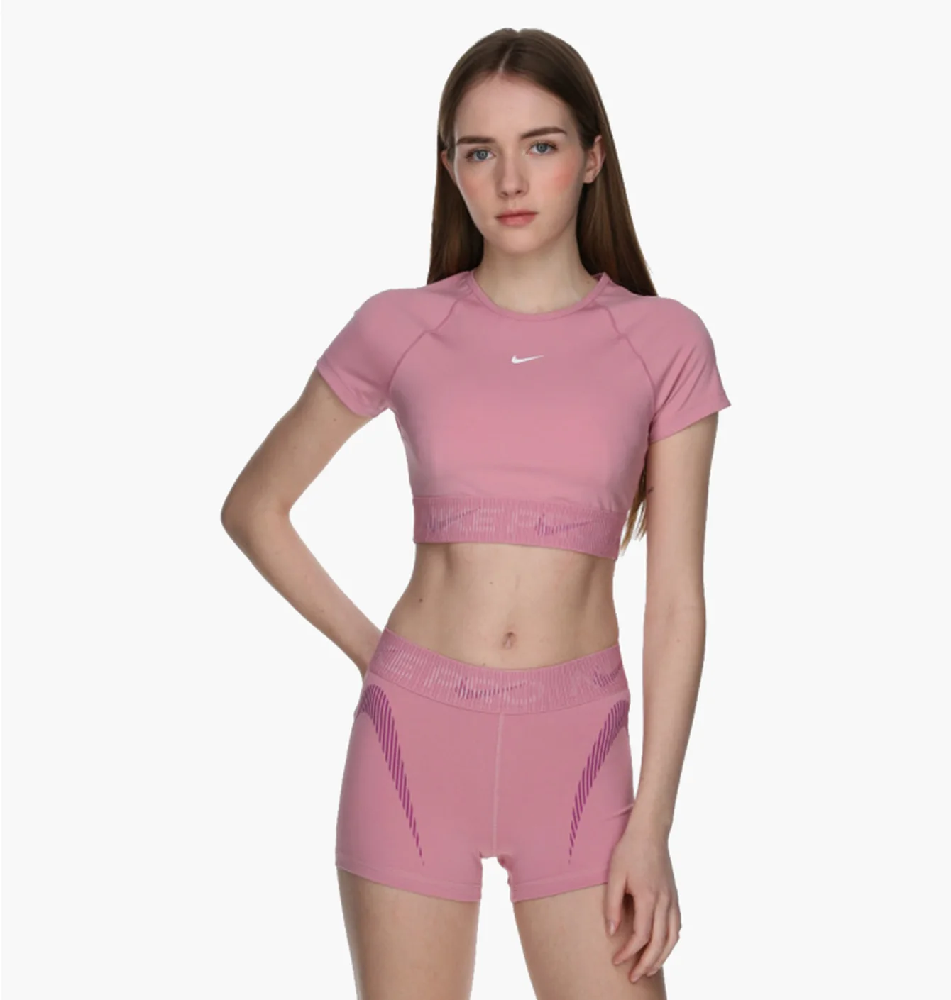 Топ жіночий Nike Dri-Fit Short-Sleeve Cropped Graphic Top Pink HM6369-699
