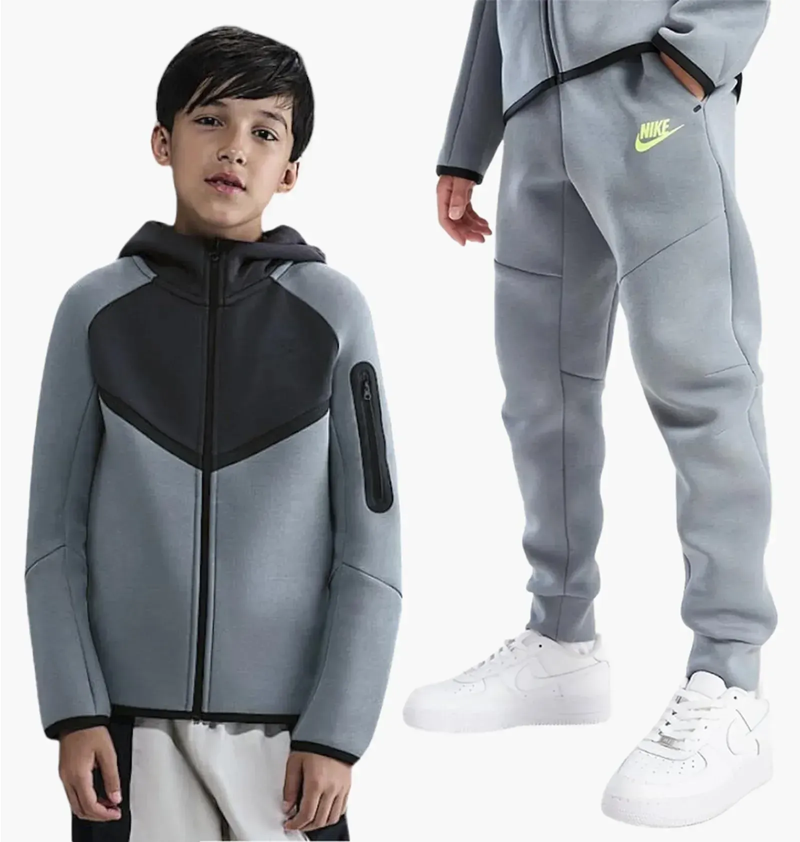 Спортивний костюм дитячий Nike Nsw Tch Flc Fz - Pd Grey (HV5867-060__HV5869-060)