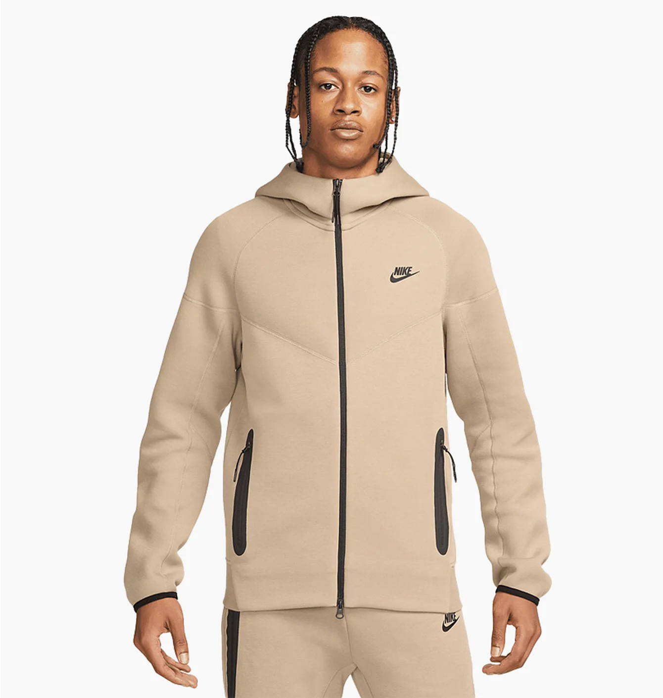 Толстовка чоловіча Nike Tech Fleece Full-Zip Windrunner Hoodie Beige FB7921-247