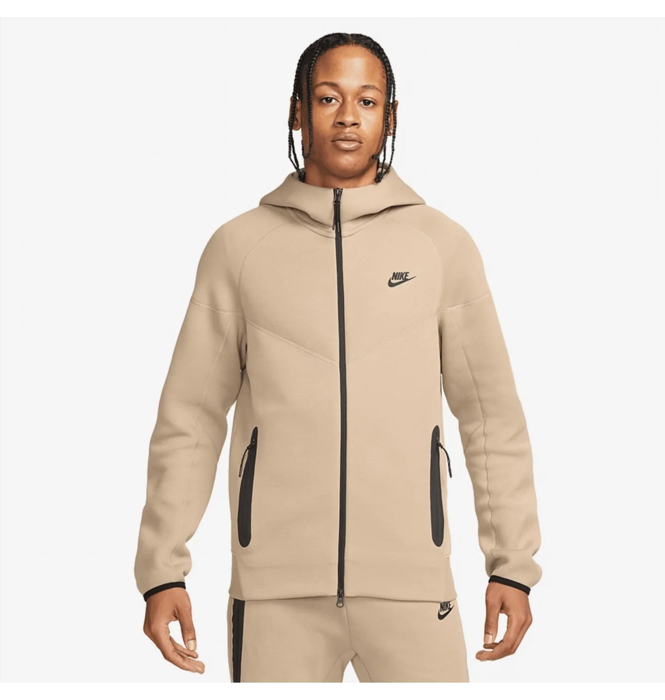 Толстовка чоловіча Nike Tech Fleece Full-Zip Windrunner Hoodie Beige FB7921-247