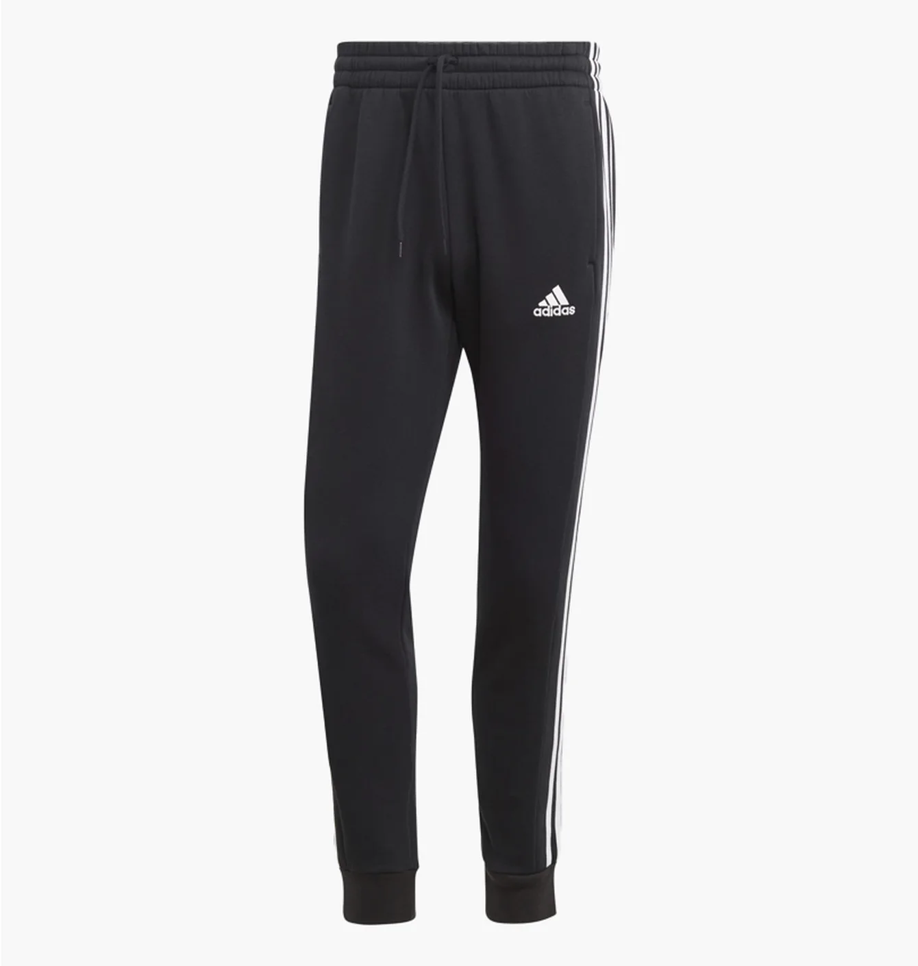 Штани чоловічі Adidas Essentials Fleece 3-Stripes Tapered Cuff Black IB4030