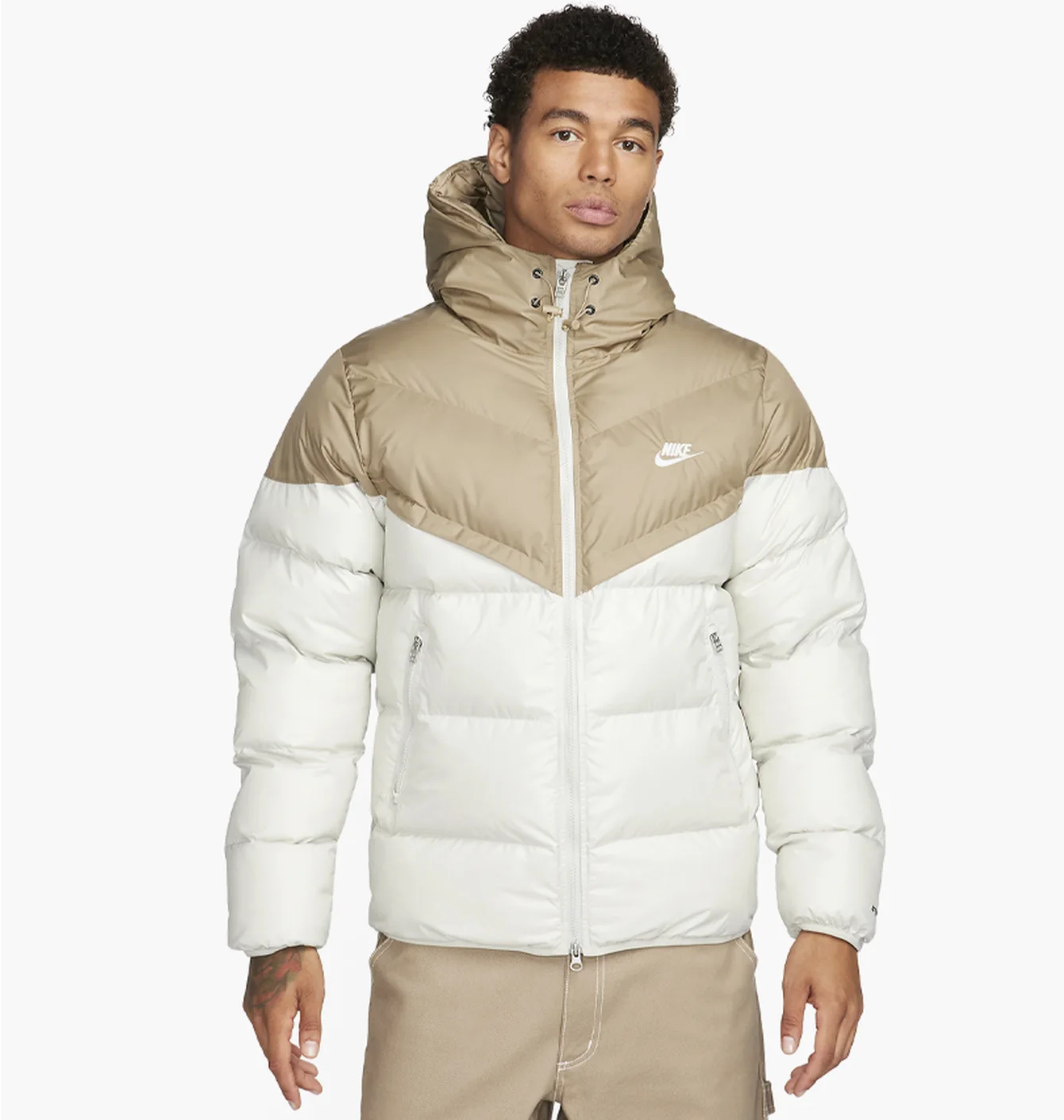 Пуховик чоловічий Nike Sf Wr Pl-Fld Hd Jkt Beige/White FB8185-247