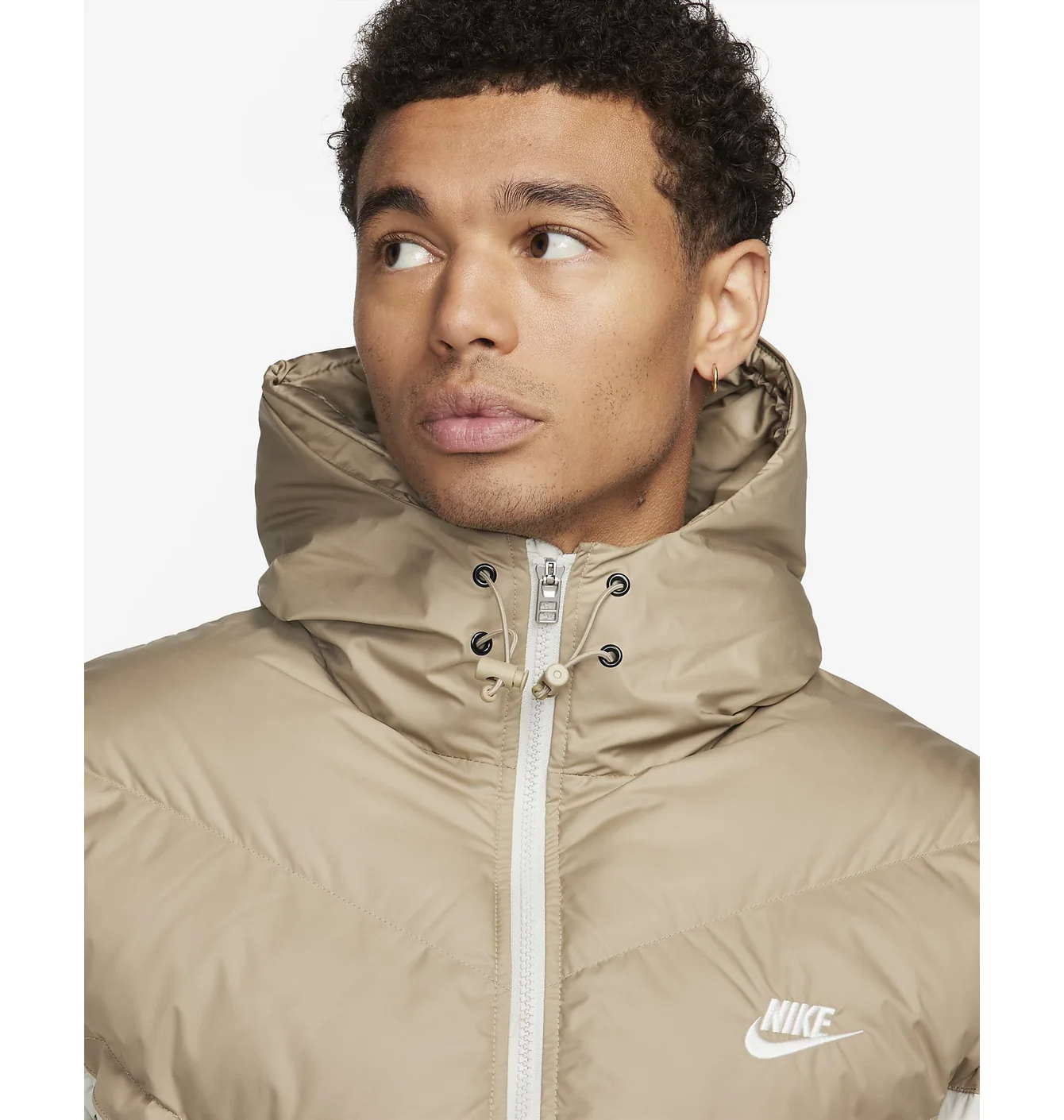 Пуховик чоловічий Nike Sf Wr Pl-Fld Hd Jkt Beige/White FB8185-247