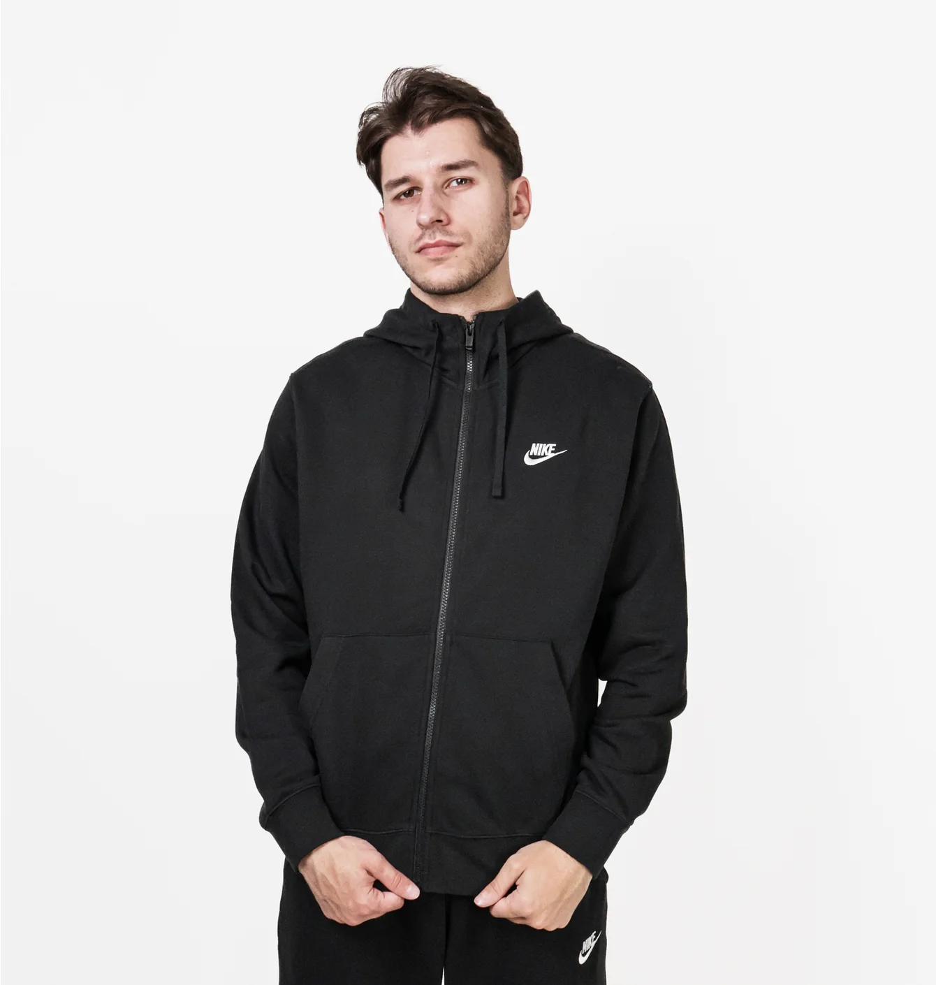 Толстовка чоловіча Nike M NSW CLUB HOODIE FZ BB Black BV2645-010