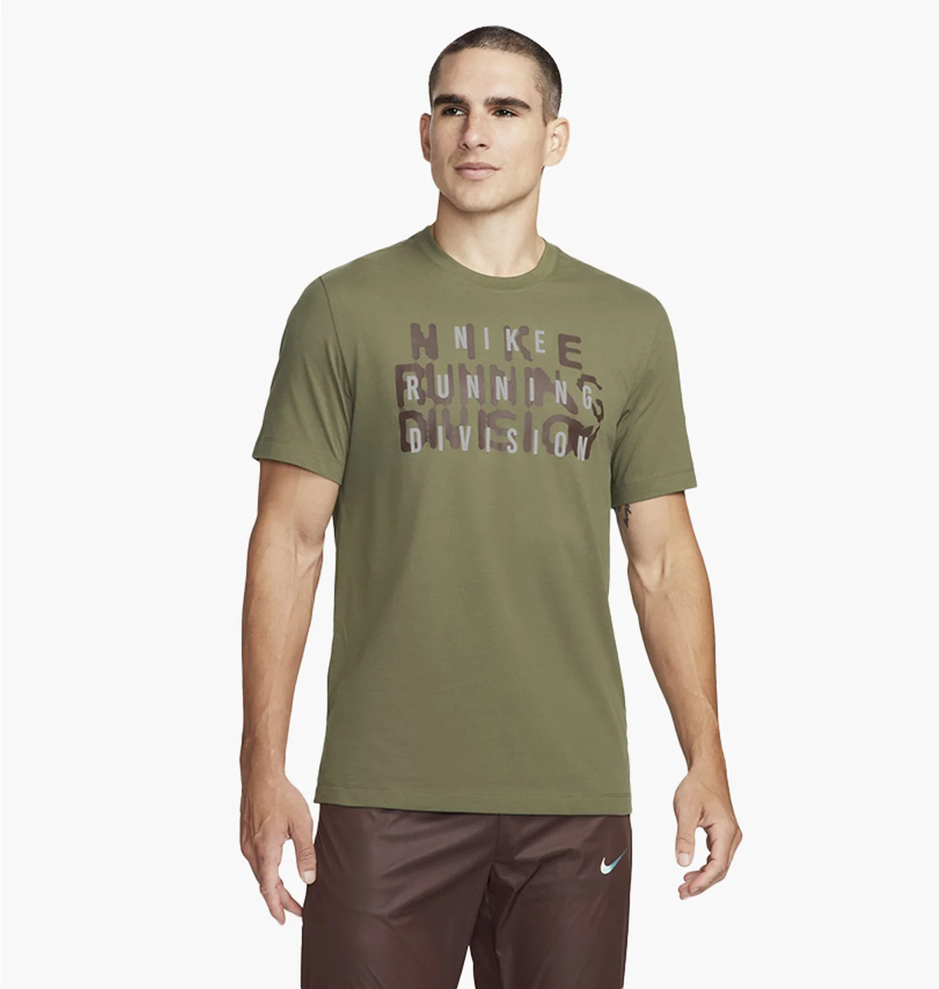 Футболка чоловіча Nike M Nk Df Tee Run Div Ho23 Green FN0829-222