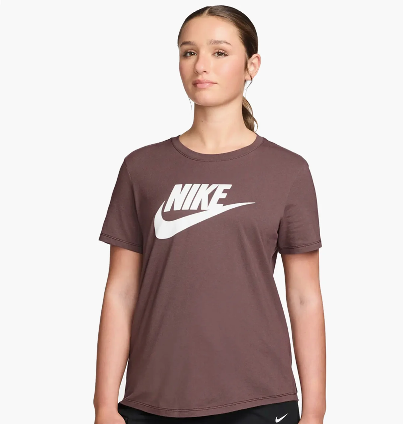 Футболка жіноча Nike W Nsw Club Ss Tee Icn Ftra Brown DX7906-502