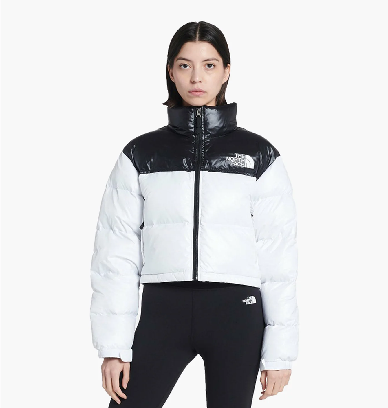Пуховик жіночий The North Face Crop Nuptse White/Black NF0A5GGE-LA9