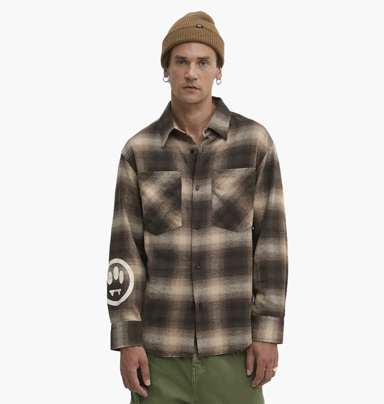 Сорочка чоловіча Barrow Shirt Brown/Beige F4BWUASI071