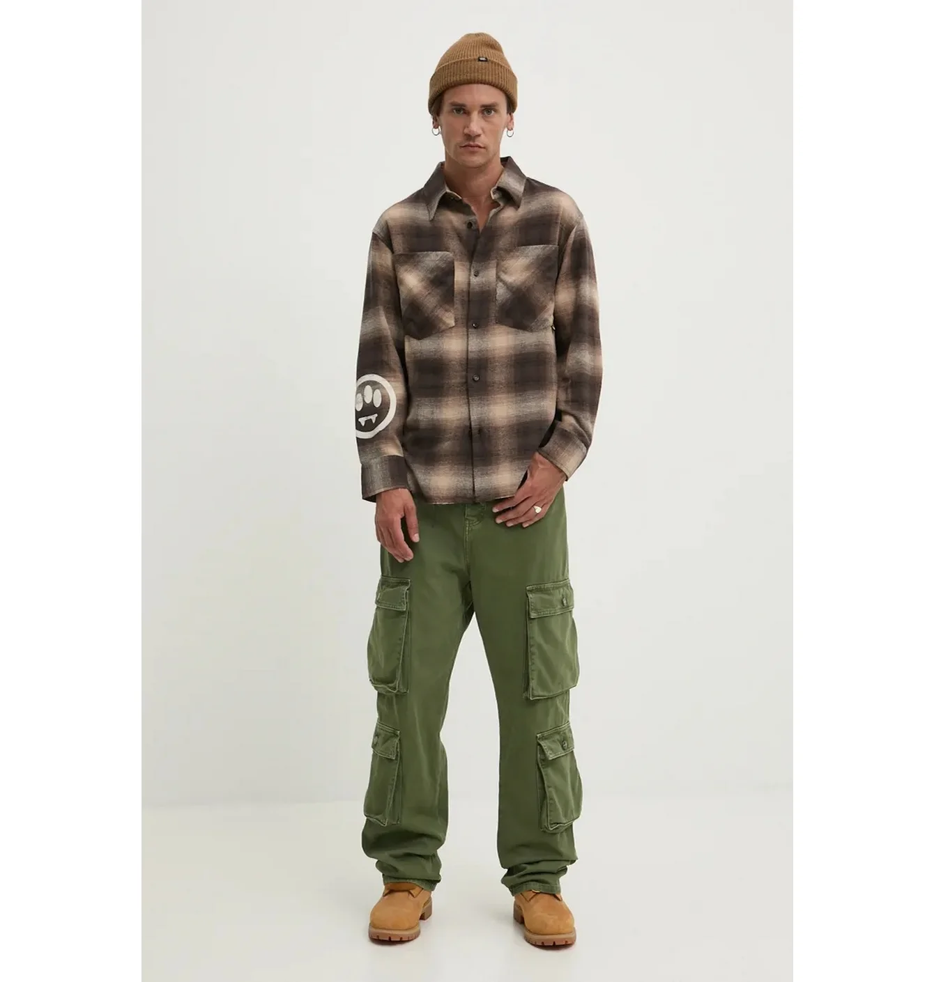 Сорочка чоловіча Barrow Shirt Brown/Beige F4BWUASI071
