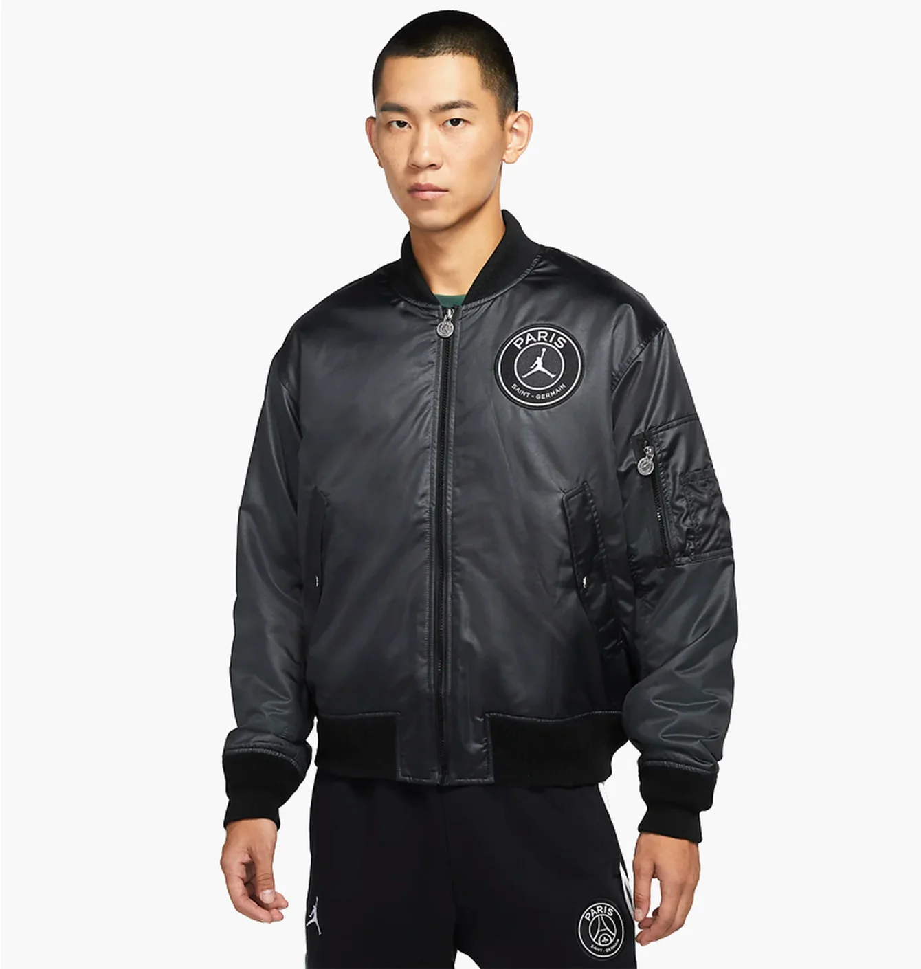 Куртка чоловіча Air Jordan Ma-1 Paris Saint-Germain Bomber Jacket Black Db6492-010