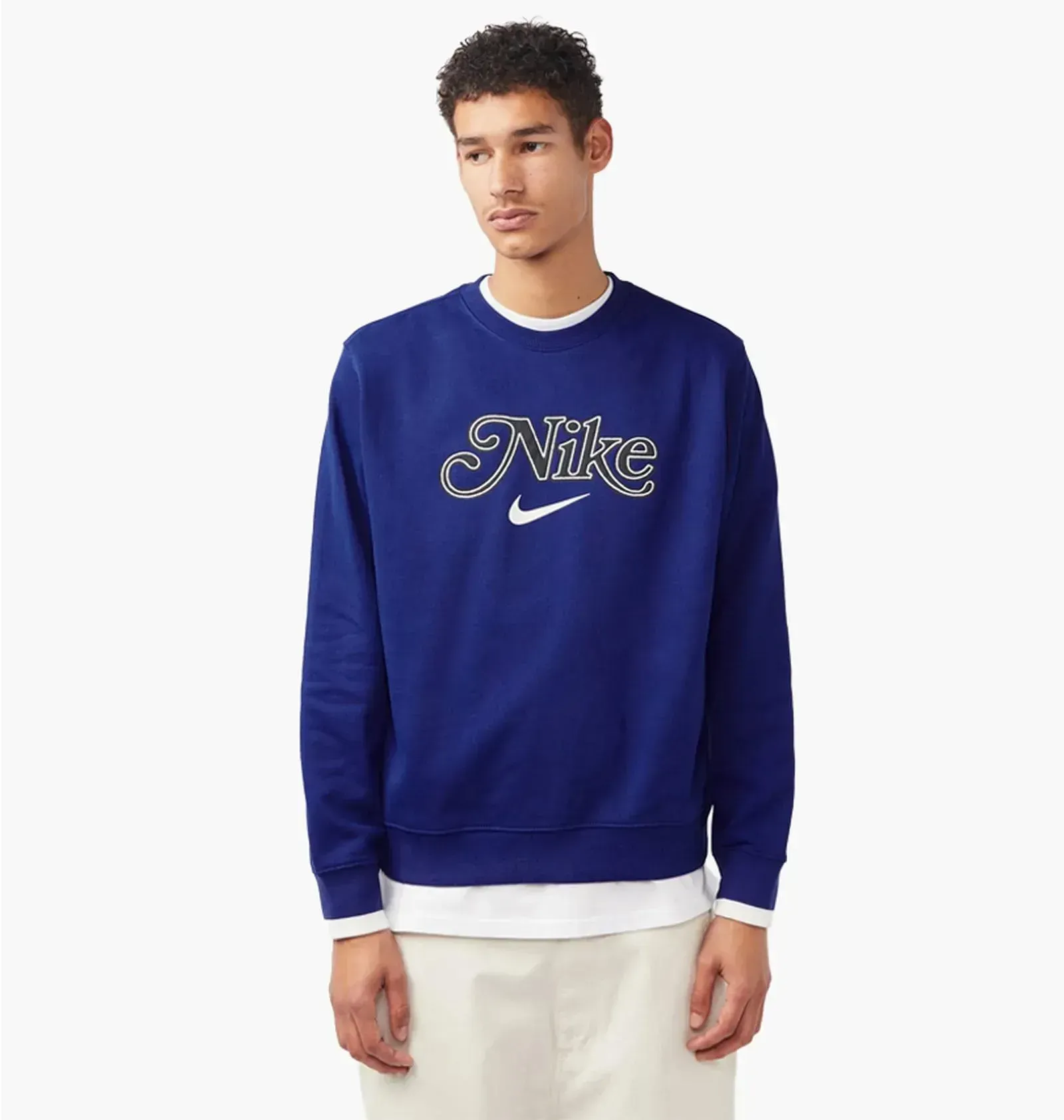 Кофта чоловіча Nike T100 Crew Sweatshirt Blue (FZ1025-455)