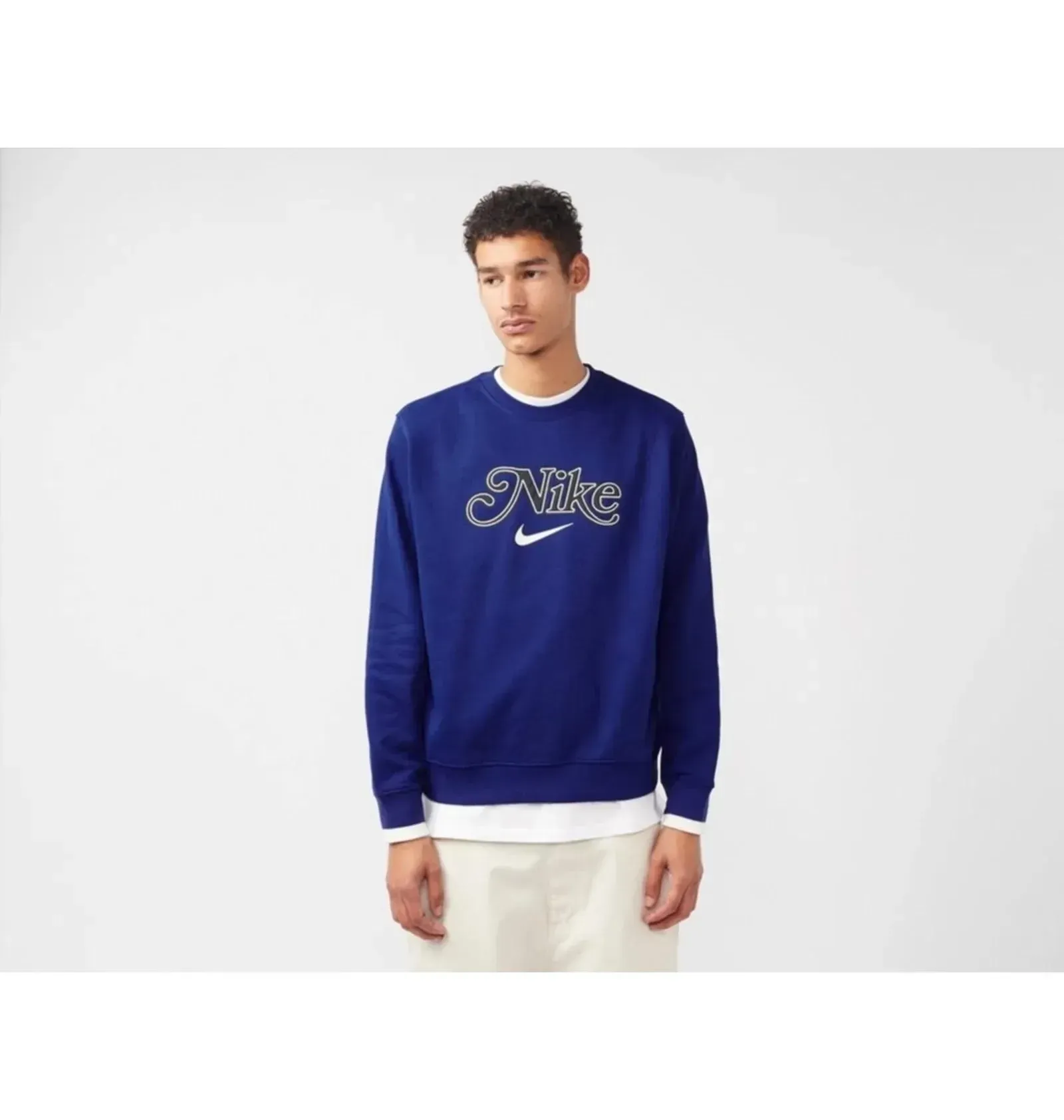 Кофта чоловіча Nike T100 Crew Sweatshirt Blue (FZ1025-455)