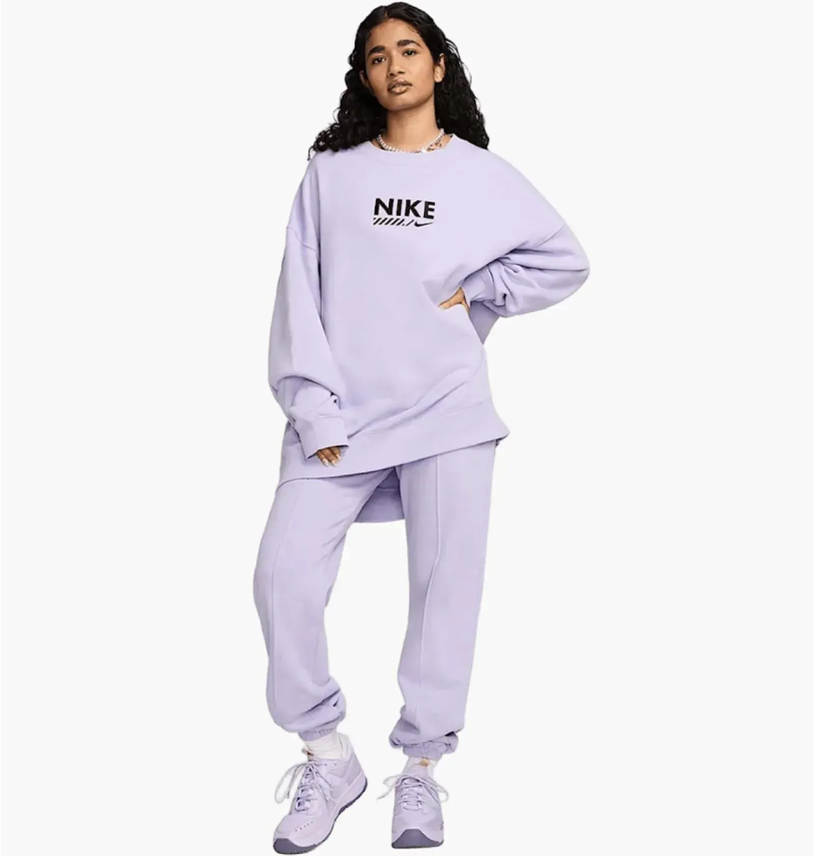 Спортивний костюм жіночий Nike Nsw Flc Os Crew Violet (HM4318-515__HM4319-515)