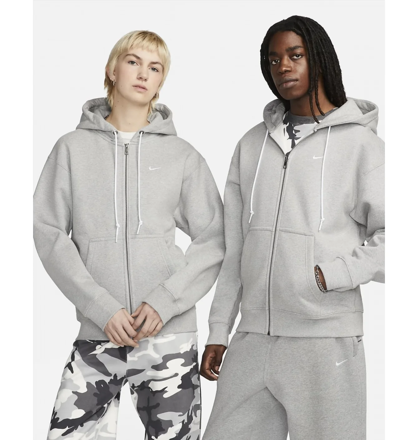 Толстовка чоловіча Nike Solo Swoosh Full-Zip Hoodie Grey DR0403-063